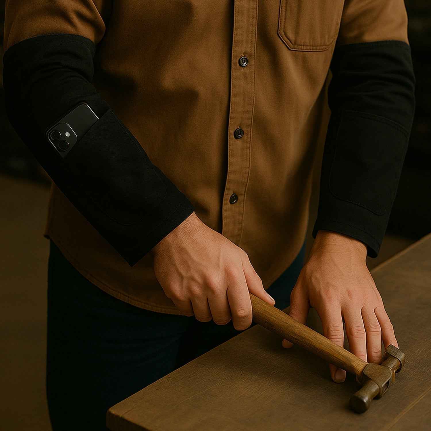 Protective Arm Sleeves with Elbow Padding – 1 Pair Safety Work Arm Cover