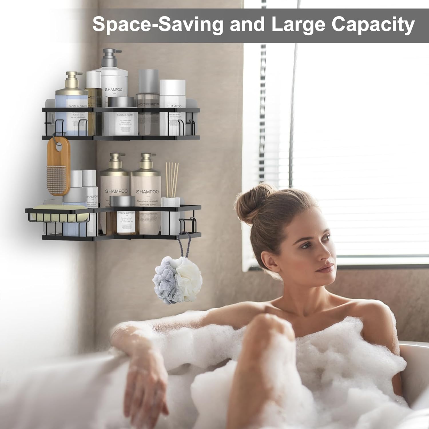 Iron Coating Self-Adhesive Corner Shelf Organizer (2 Pc) Variety Bazaar