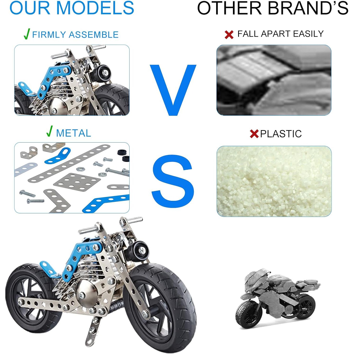 Metal Bike Creative Mechanical Construction Engineering Kit 140 Part of Bike Tool / 1 Set 】 Variety Bazaar