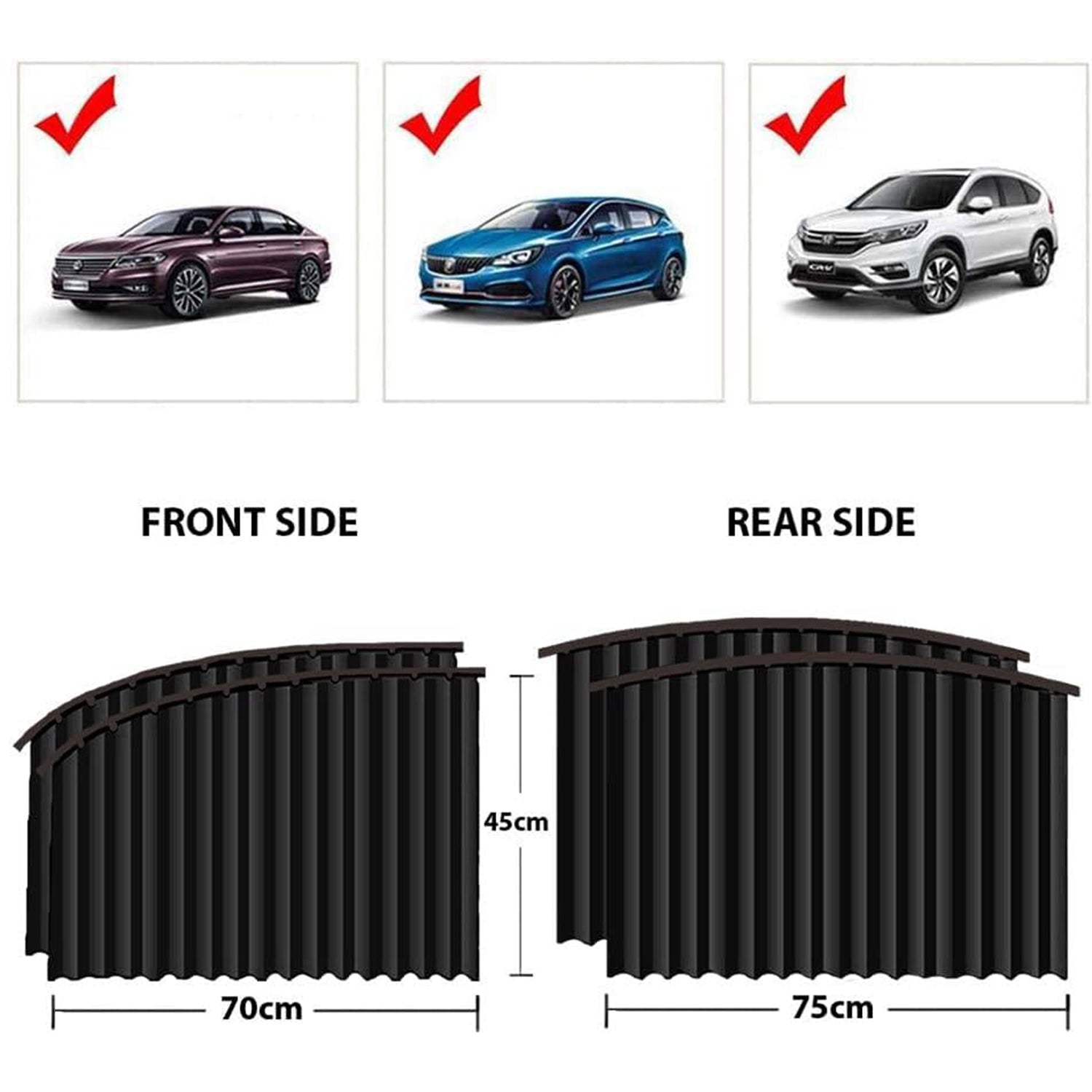 Car Window Curtain Sunshade | 4 Pcs Set with Hooks & Tapes Variety Bazaar