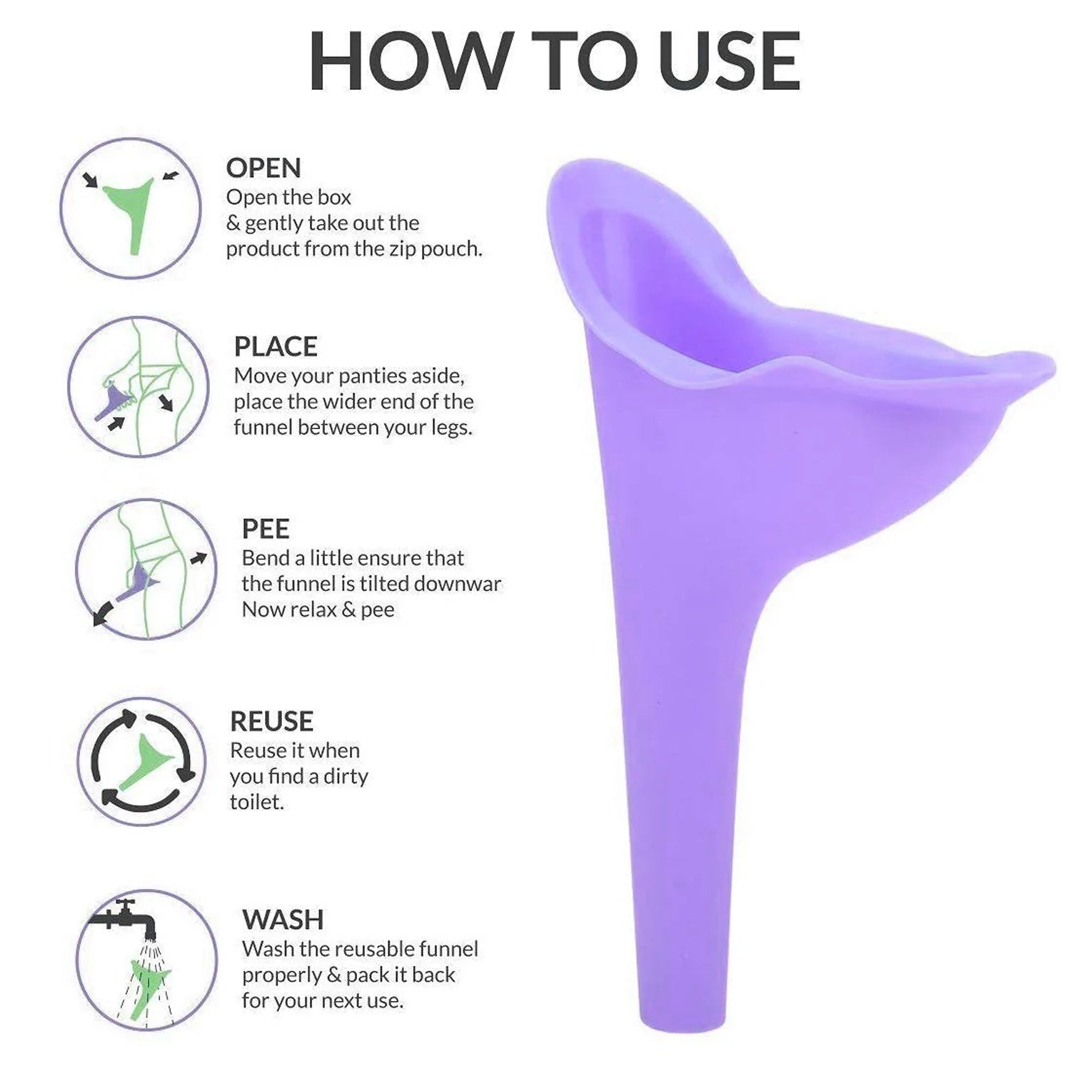 Stand And Pee Reusable Portable Urinal Funnel For Women Variety Bazaar