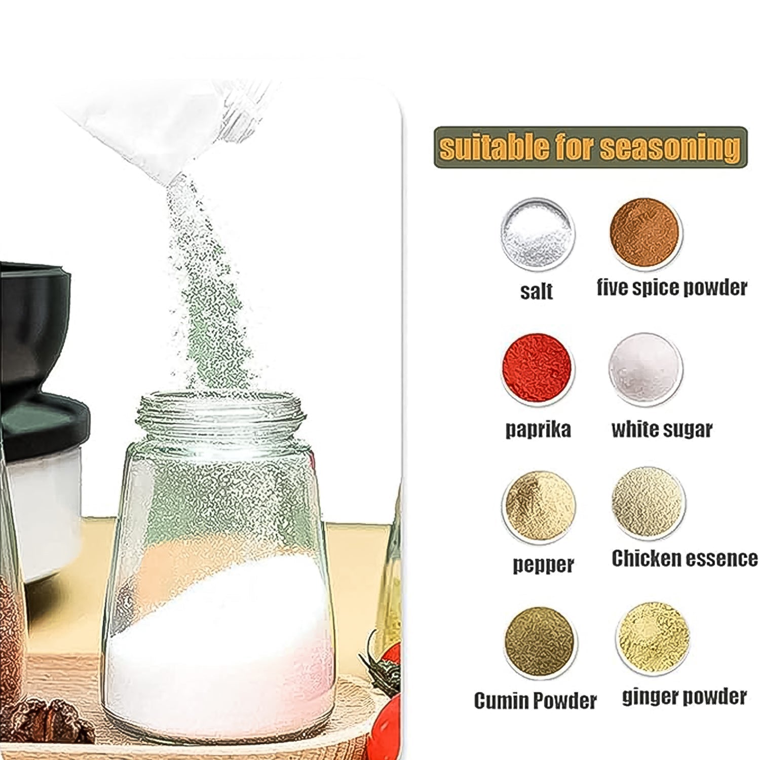 Glass Salt Dispenser for Cooking with 0.5g Precision (1 Pc) Variety Bazaar