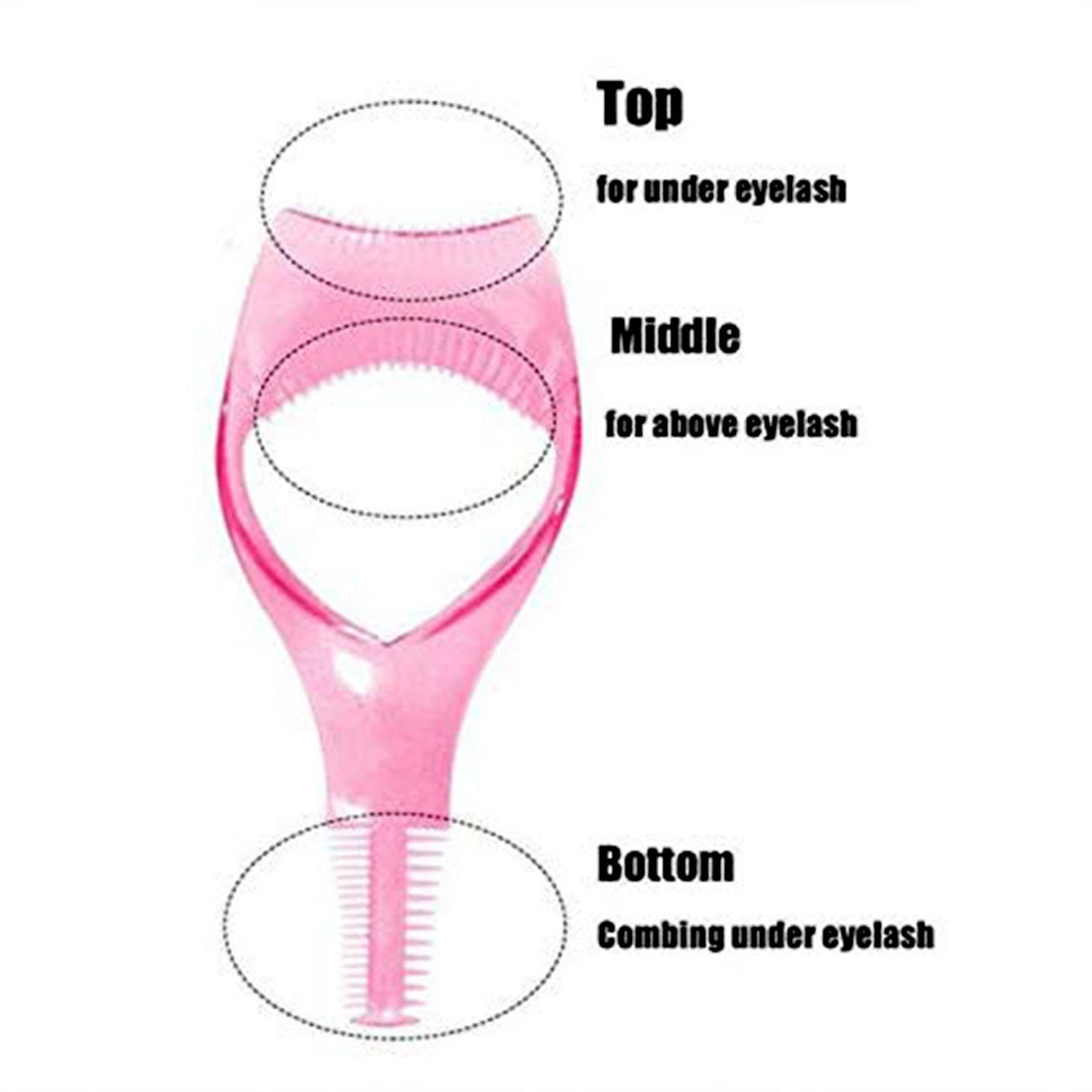 3-in-1 Plastic Eyelash Tool: Mascara Guide, Brush & Curler (1 Pc) Variety Bazaar