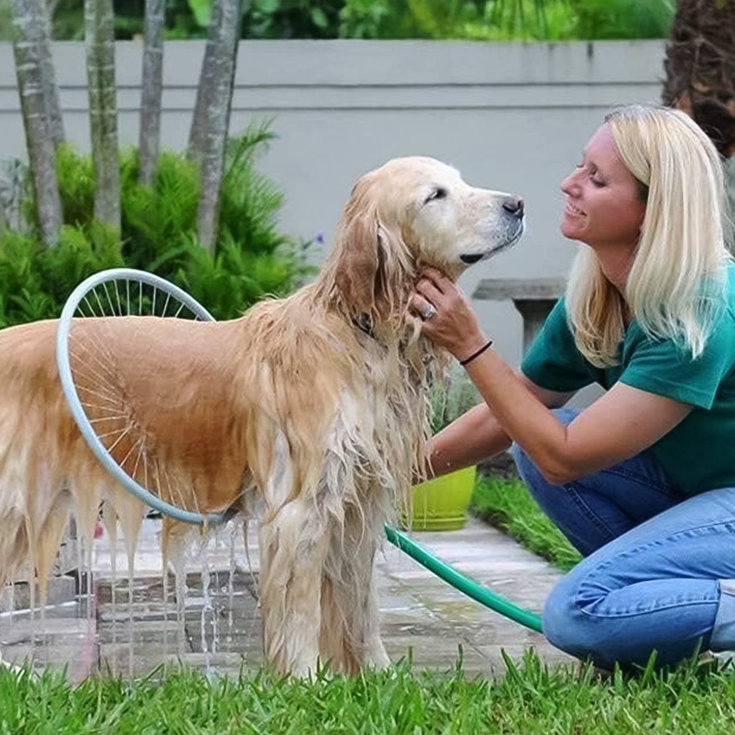 Pet Shower Sprayer, Cat Dog Grooming Bath Massager, With Microfiber Glove (1 Set) Variety Bazaar