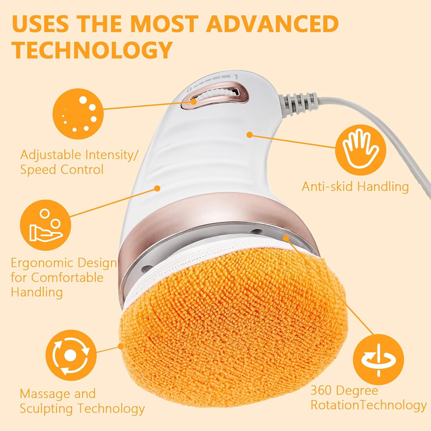 Body Sculpting Massager with 3 Pads, Adjustable Speed, Handheld Electric Massager for Full Body (1 Pc) Variety Bazaar