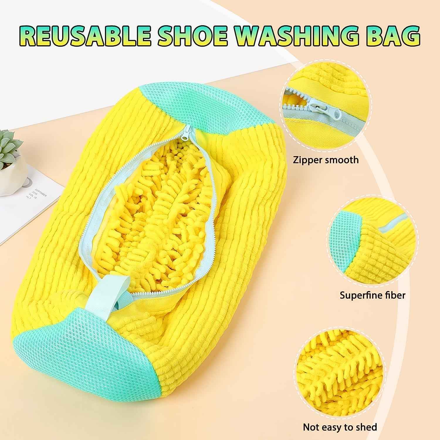 Shoe Cleaning Mop Cover with Microfiber Chenille Lining & Zipper (1 Pc)