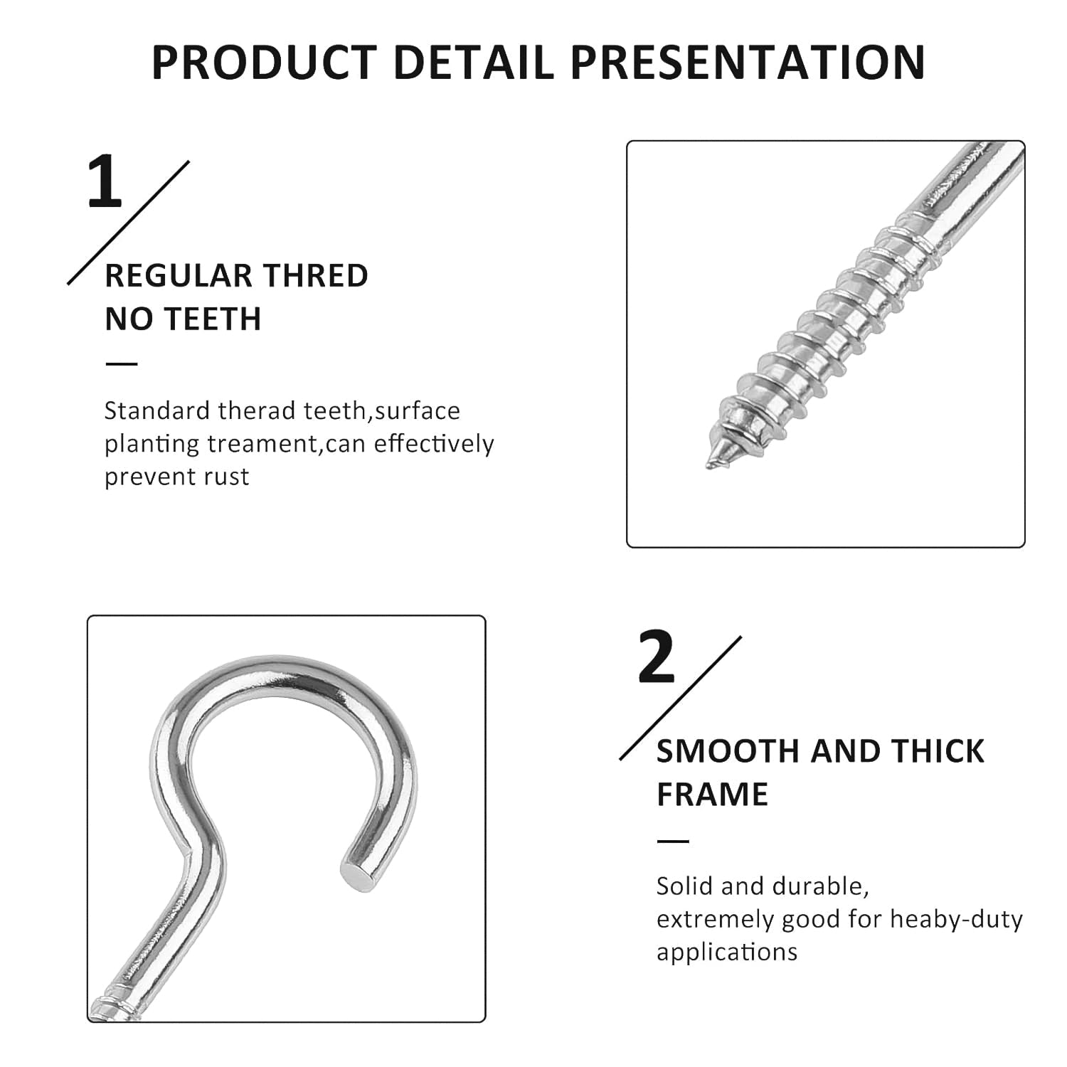 Eye Hooks Screw in Heavy Duty, Stainless Steel Eye Bolts Screw (7 Pc Set) Variety Bazaar