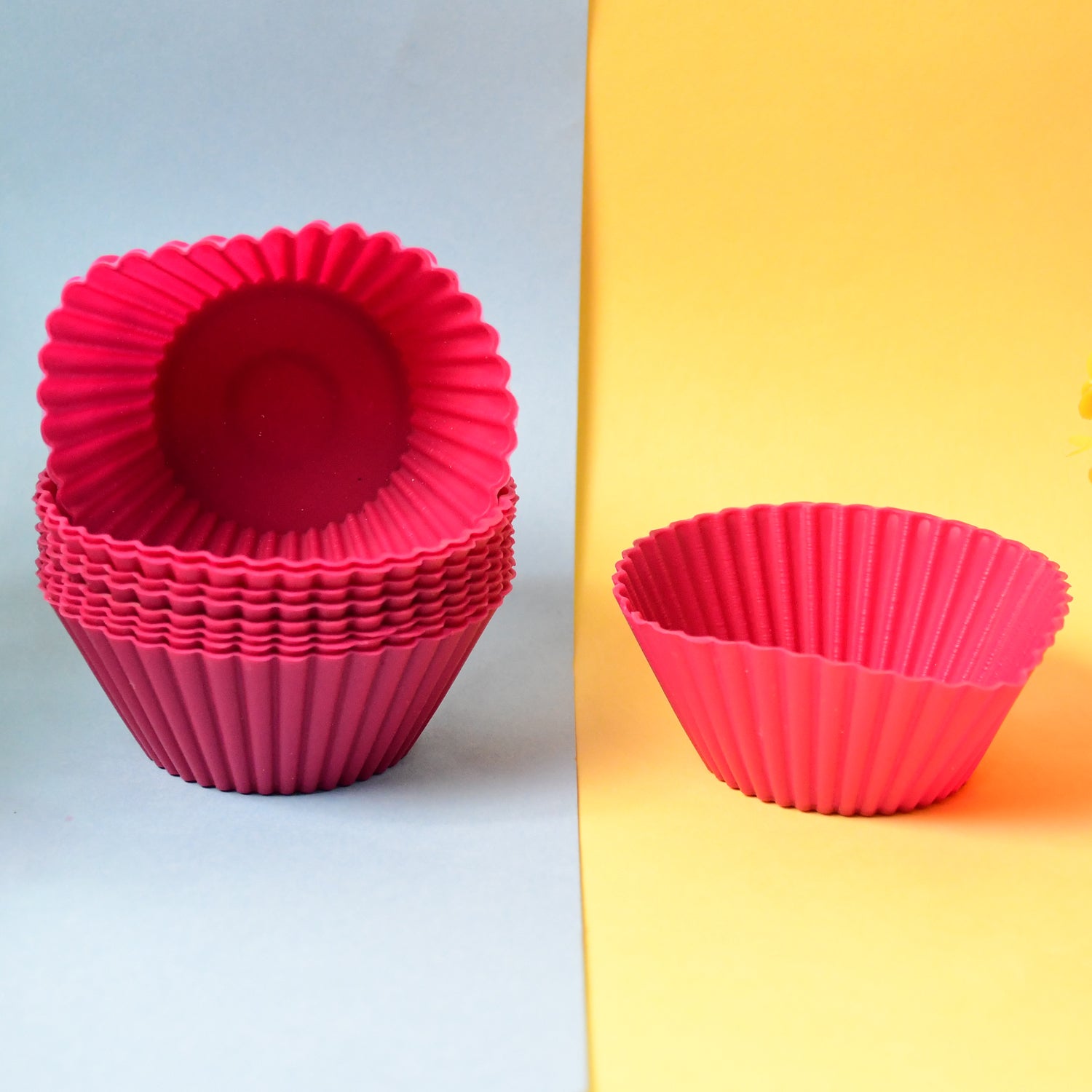 Silicone Cup Cake Mould (10 Pcs Set) Variety Bazaar