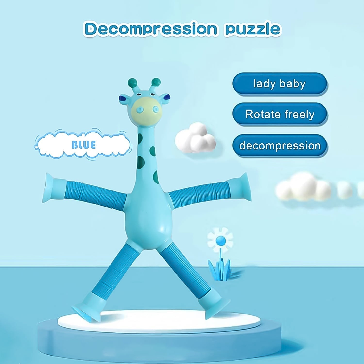 LED Giraffe Telescopic Suction Cup Toys (1 Pc) Variety Bazaar