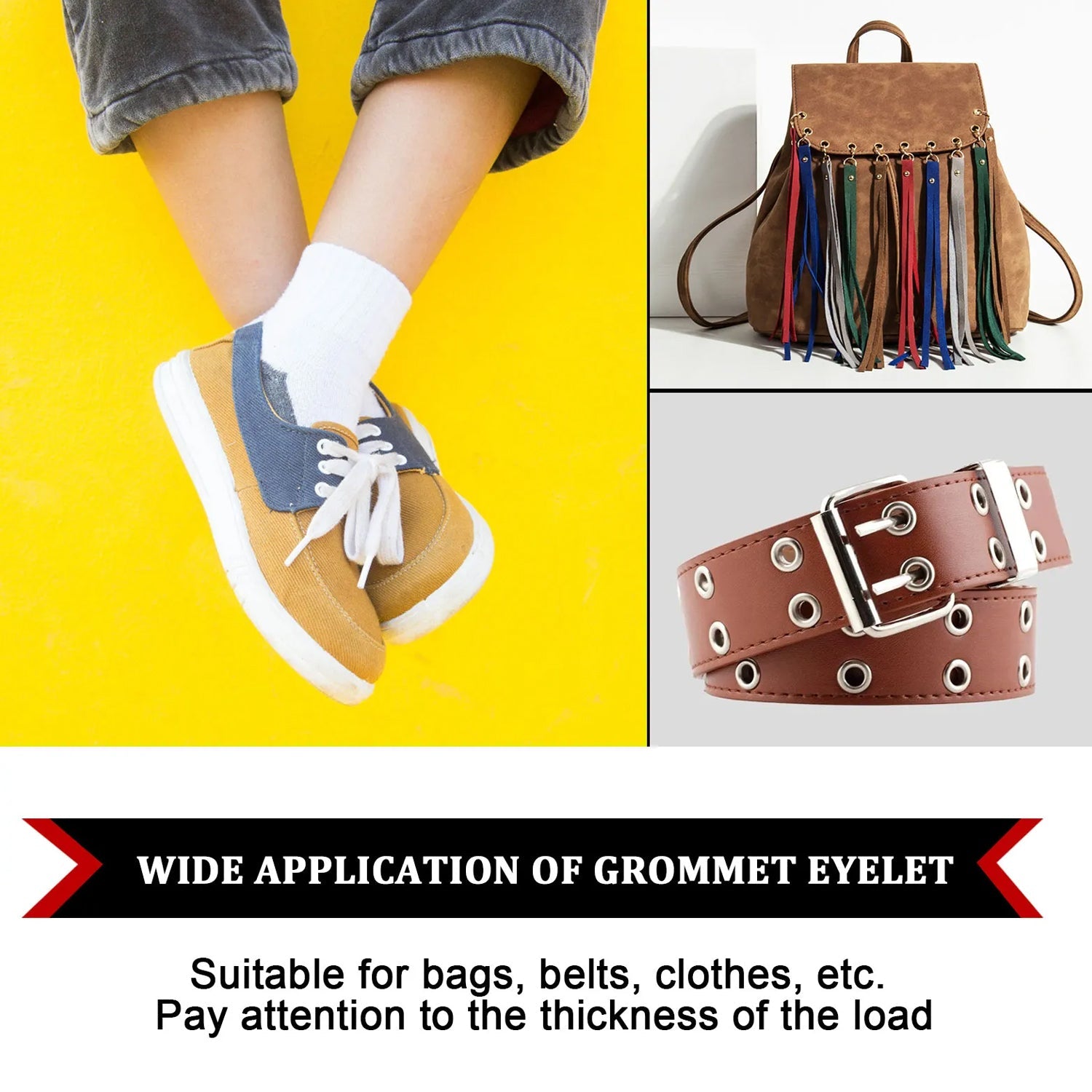 Grommet Setting Tool with 25 PCS Gold Eyelets Grommets Steel Hole Punch Setter Kit for Leather, Canvas, All Fabrics Men and Women Clothes, Shoes, Belts, Crafts Variety Bazaar