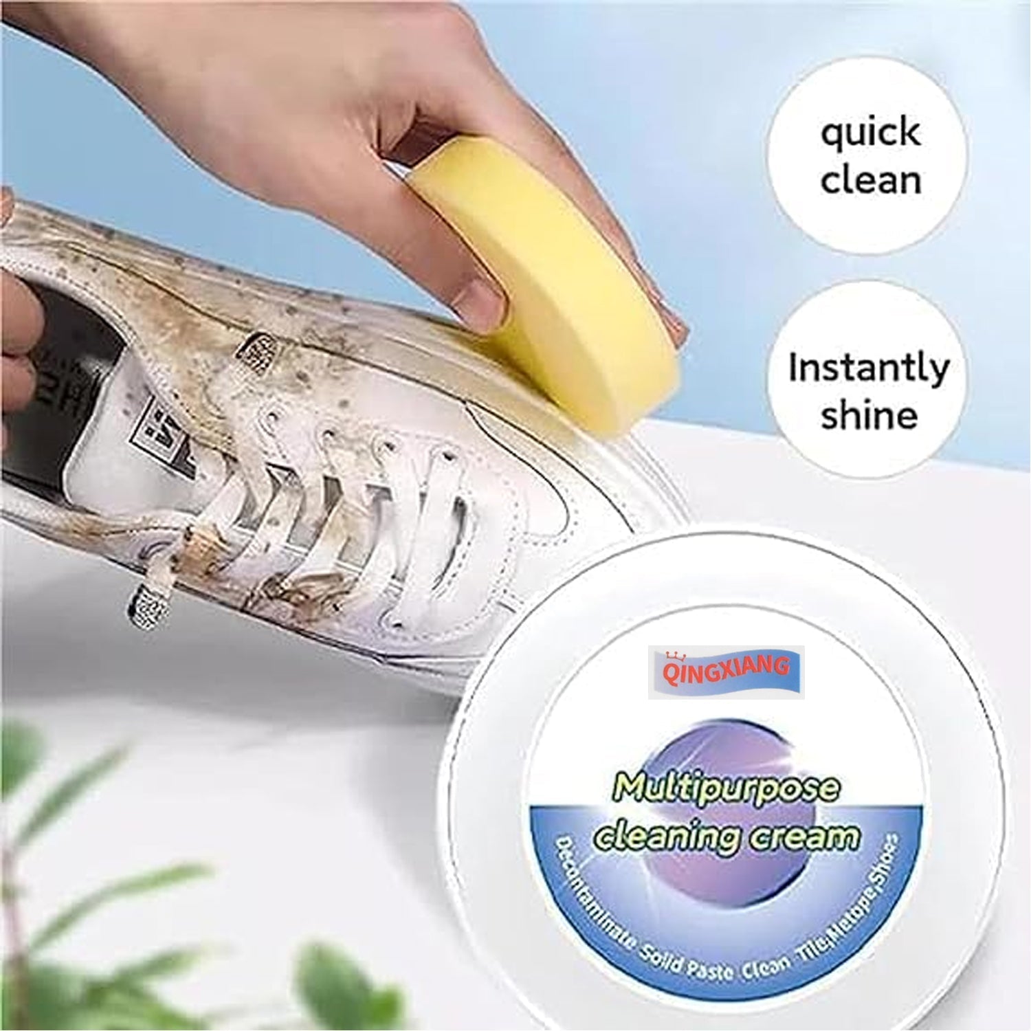 Shoe Cleaning Cream – Stain Remover for Sneakers, White Rubber Sole & Polish (260g) Variety Bazaar