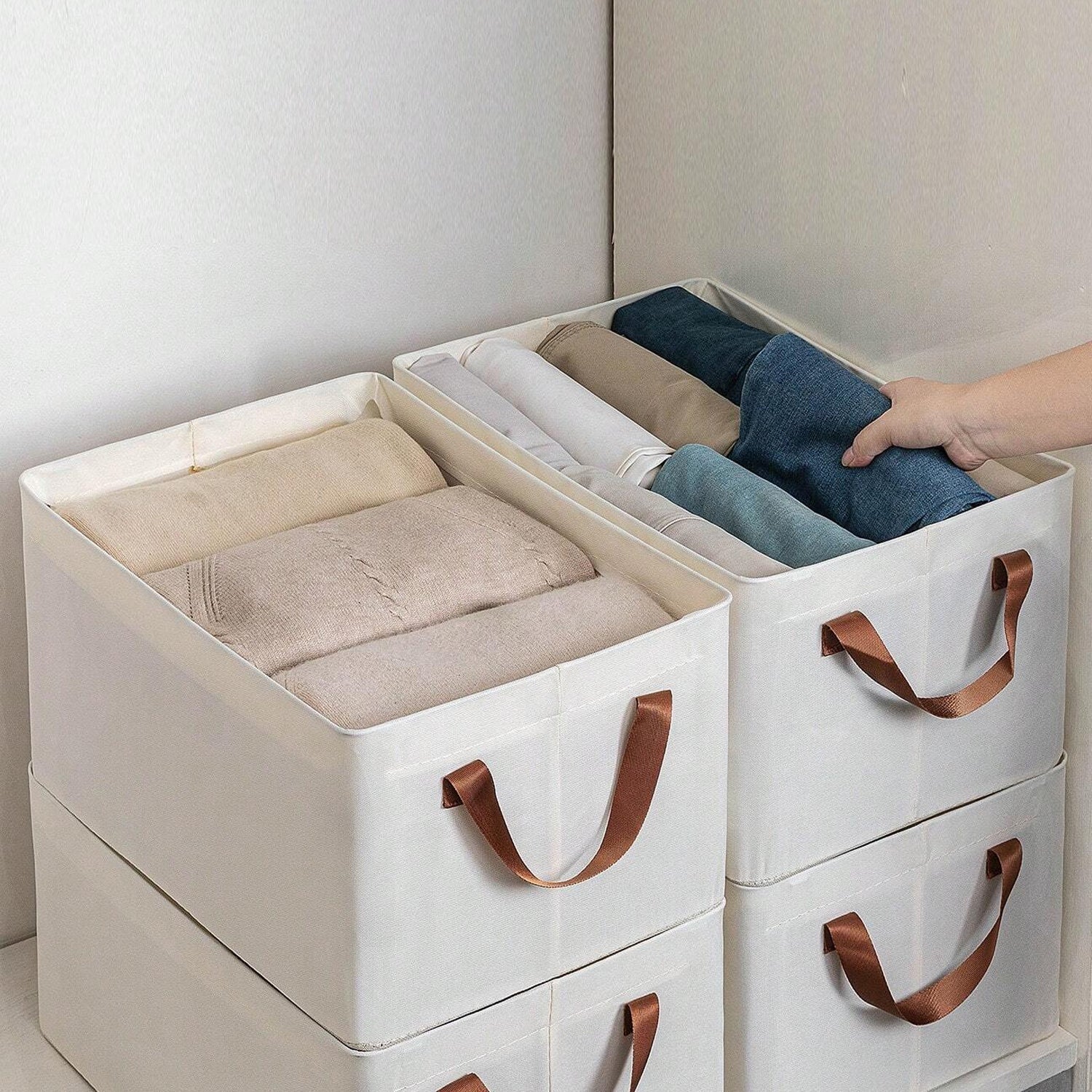 Cloth storage baskets, closet storage bins (42×28 Cm) Variety Bazaar