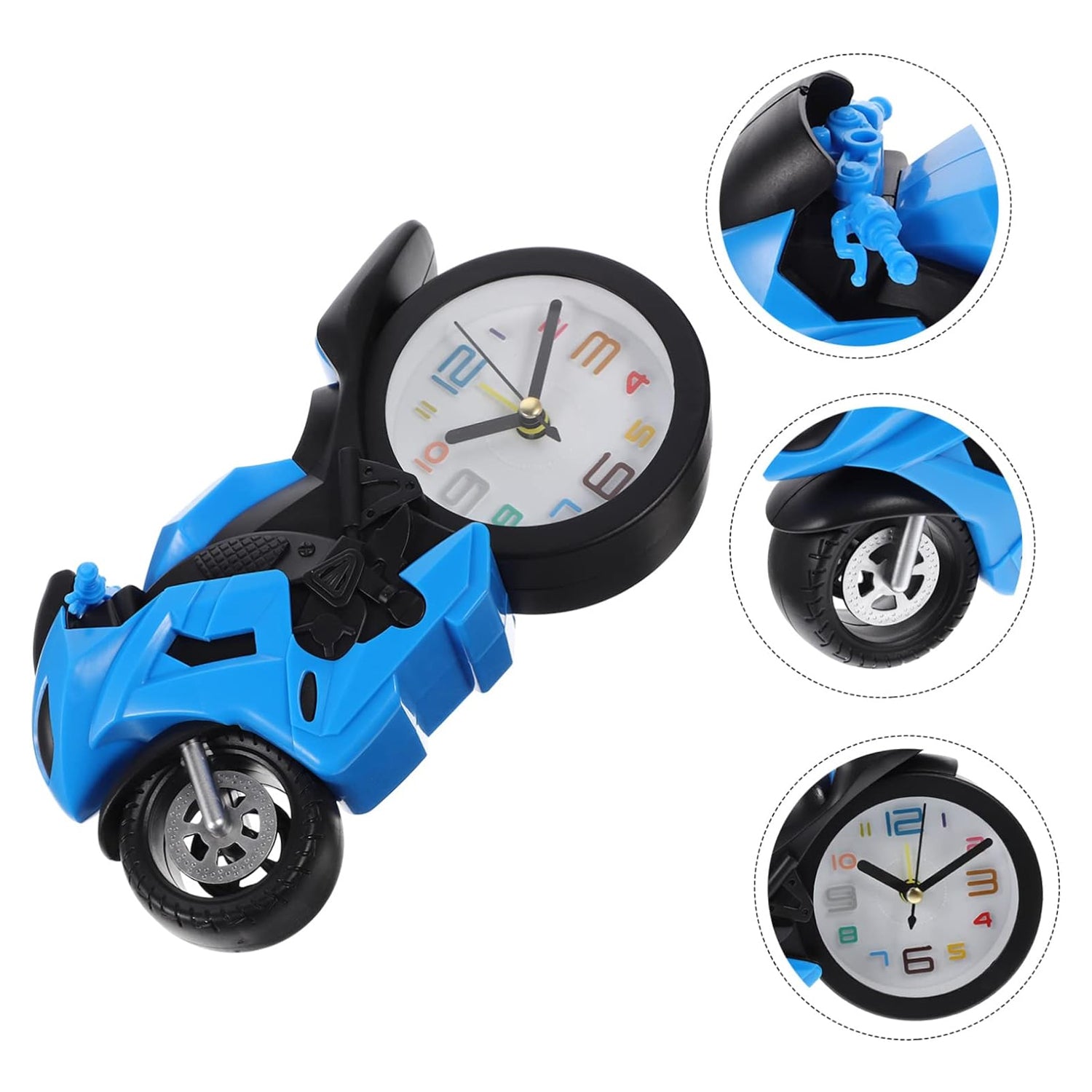 Retro Motorcycle Alarm Clock – Novelty Bike Engine Style Desk Clock Variety Bazaar