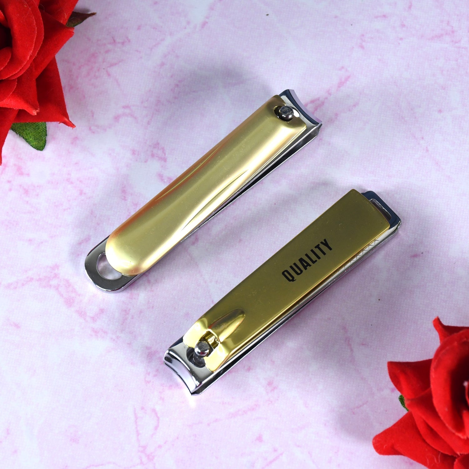 Stainless Steel Folding Portable Large Nail Clippers with Nail File (1 Pc / Mix Design) Variety Bazaar