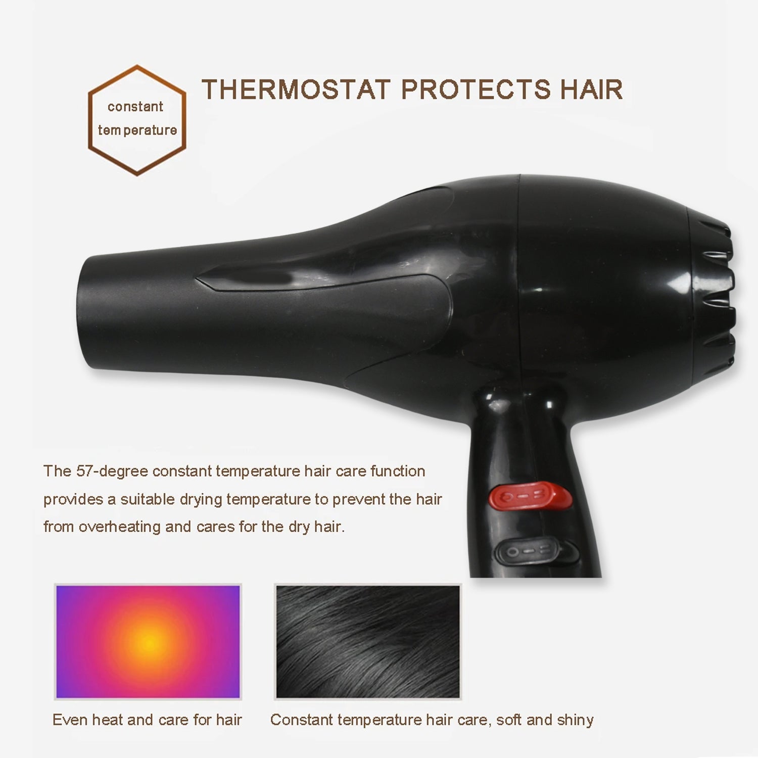 Professional Multi Purpose Hair Dryer Salon, Hair Dryer 2 Speed Settings For Women And Men (1800 Watts)