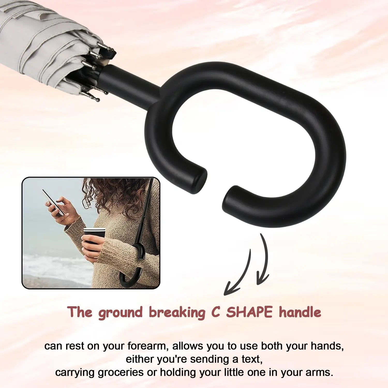 8551 Umbrella Summer Sun and Rain Protection Foldable Cute Umbrella & C-Shaped Handle || UV Protection Rain Sun Umbrella || Travel Accessories || Umbrella for Children, Girls, and Boys (1 Pc / Mix Color) - varietybazaar.co.in