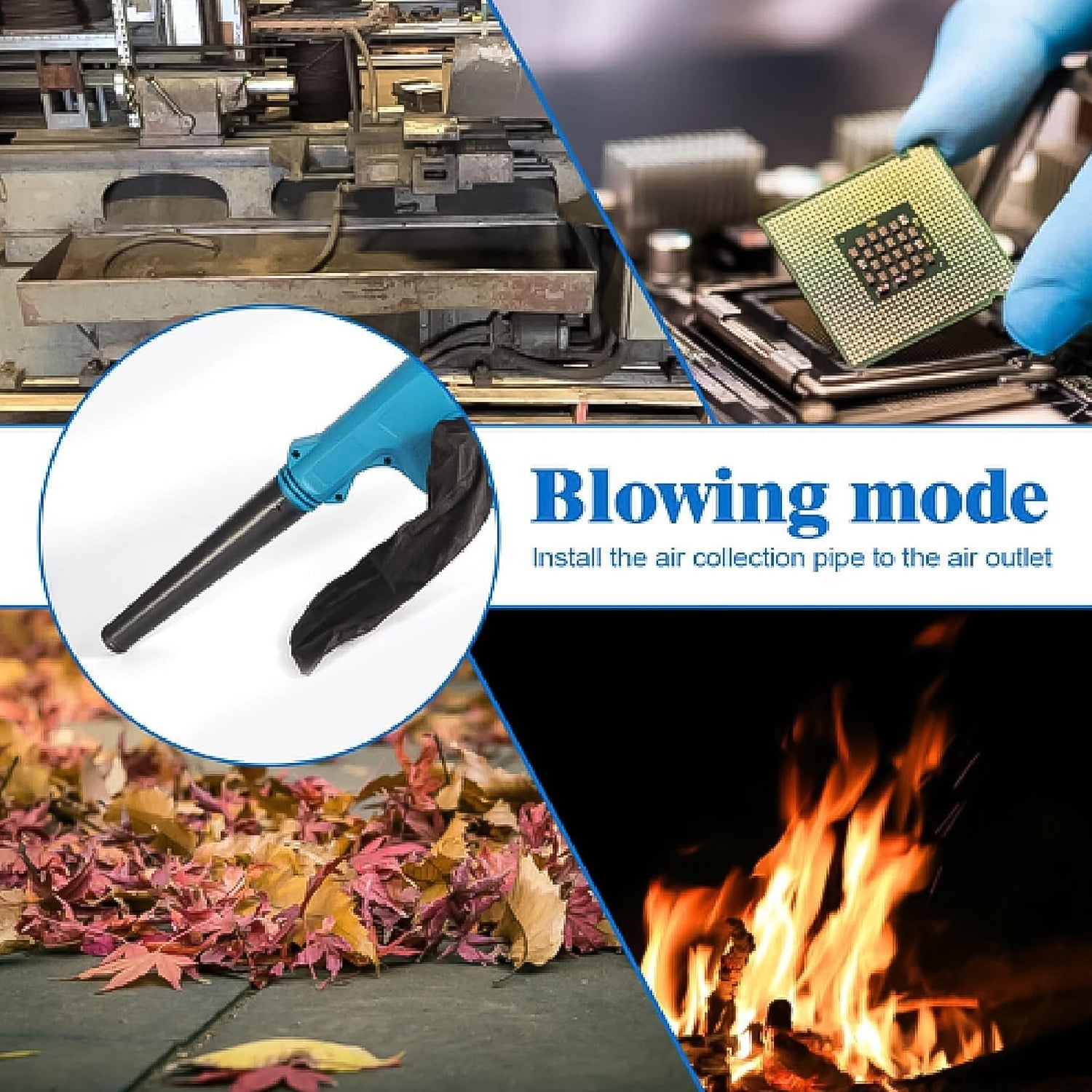 Multi-Purpose Home and Garden Air Blower and Suction Vacuum Combo Kit with Collection Bag for Easy Cleaning Variety Bazaar