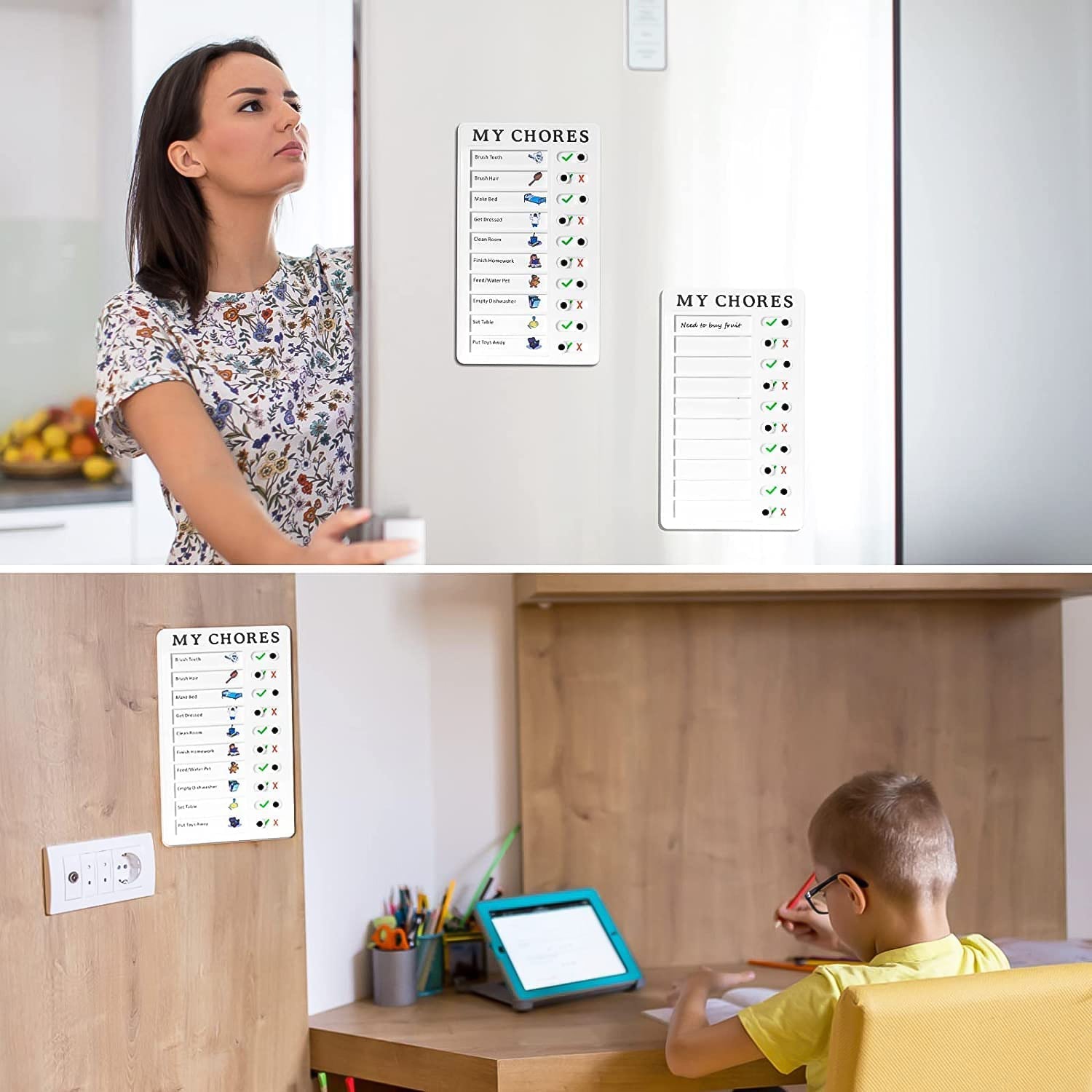 Portable My Chores Home Note Board Management Planning Memo Boards Reminding Time. (Size :- 20x12Cm) Variety Bazaar