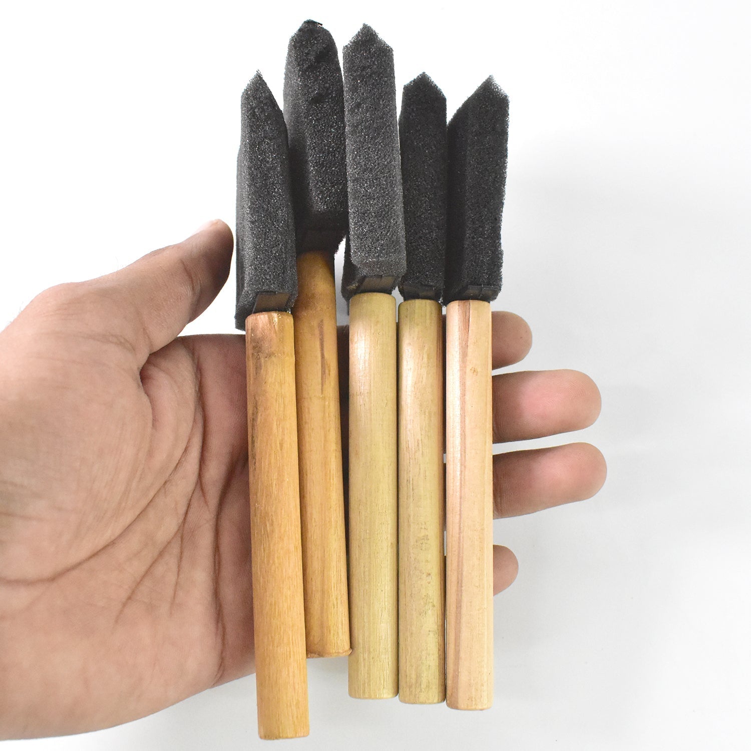 Multipurpose Sponge Brushes for Painting with Wooden Handles Variety Bazaar