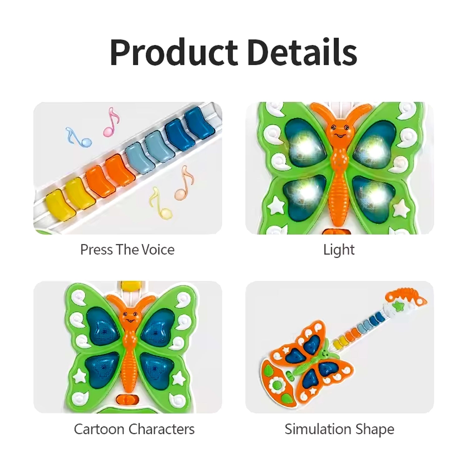 Butterfly Guitar Toy with Light and Music Toy (1 Pc / Battery not included) Variety Bazaar