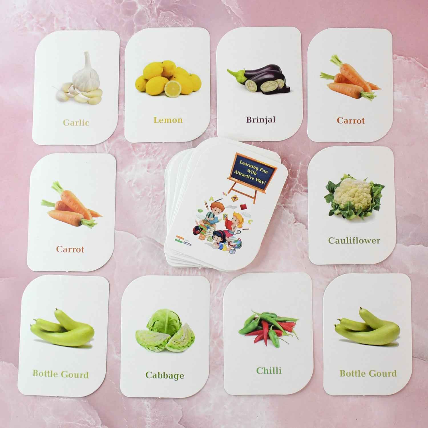 Kidkraft 32-Piece Educational Vegetable Flash Cards Set