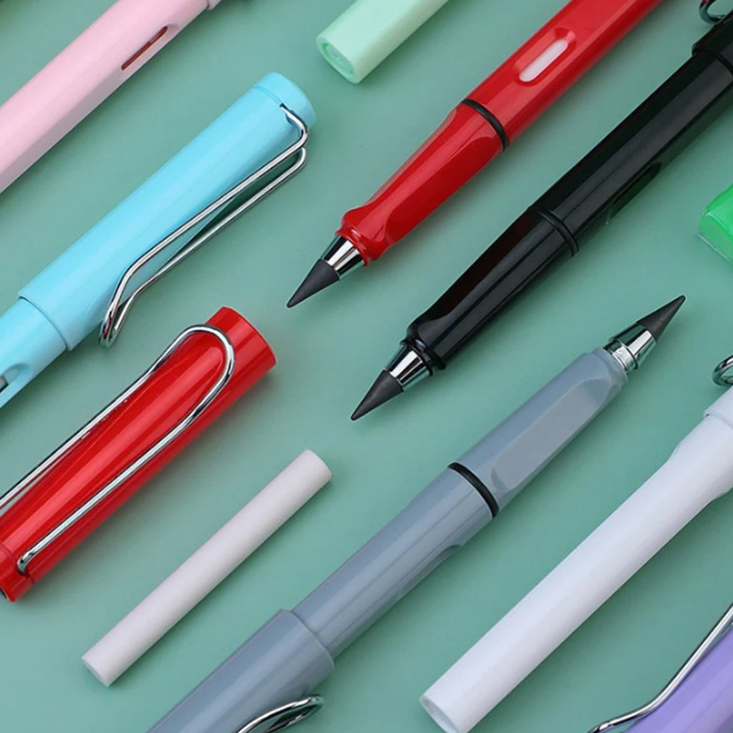 2-in-1 Everlasting Magic Pencil with Replaceable Eraser – Inkless, Reusable, Portable (1 Pc / Mix Color)) Variety Bazaar