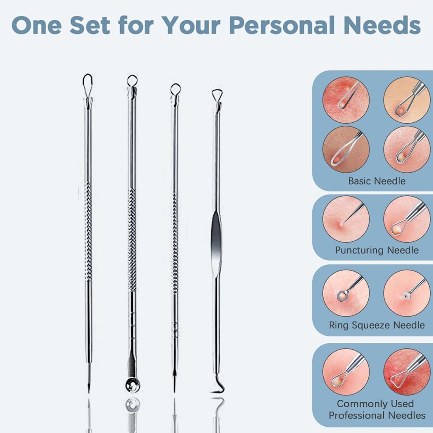 Blackhead Remover, 4-in-1 Stainless Steel Pimple Extractor Tool (1 Pc) Variety Bazaar