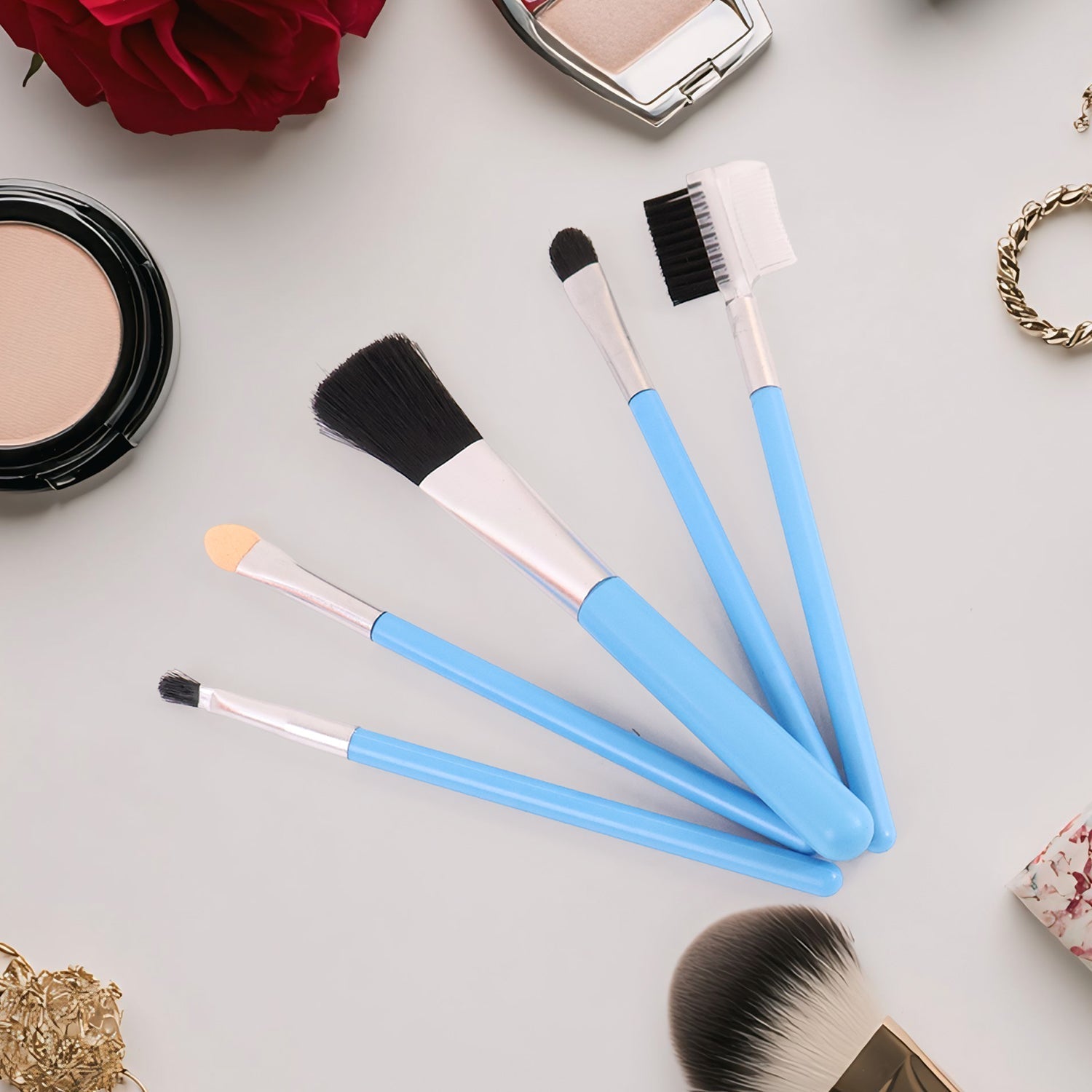 Makeup Brushes Kit (Pack of 5) Variety Bazaar