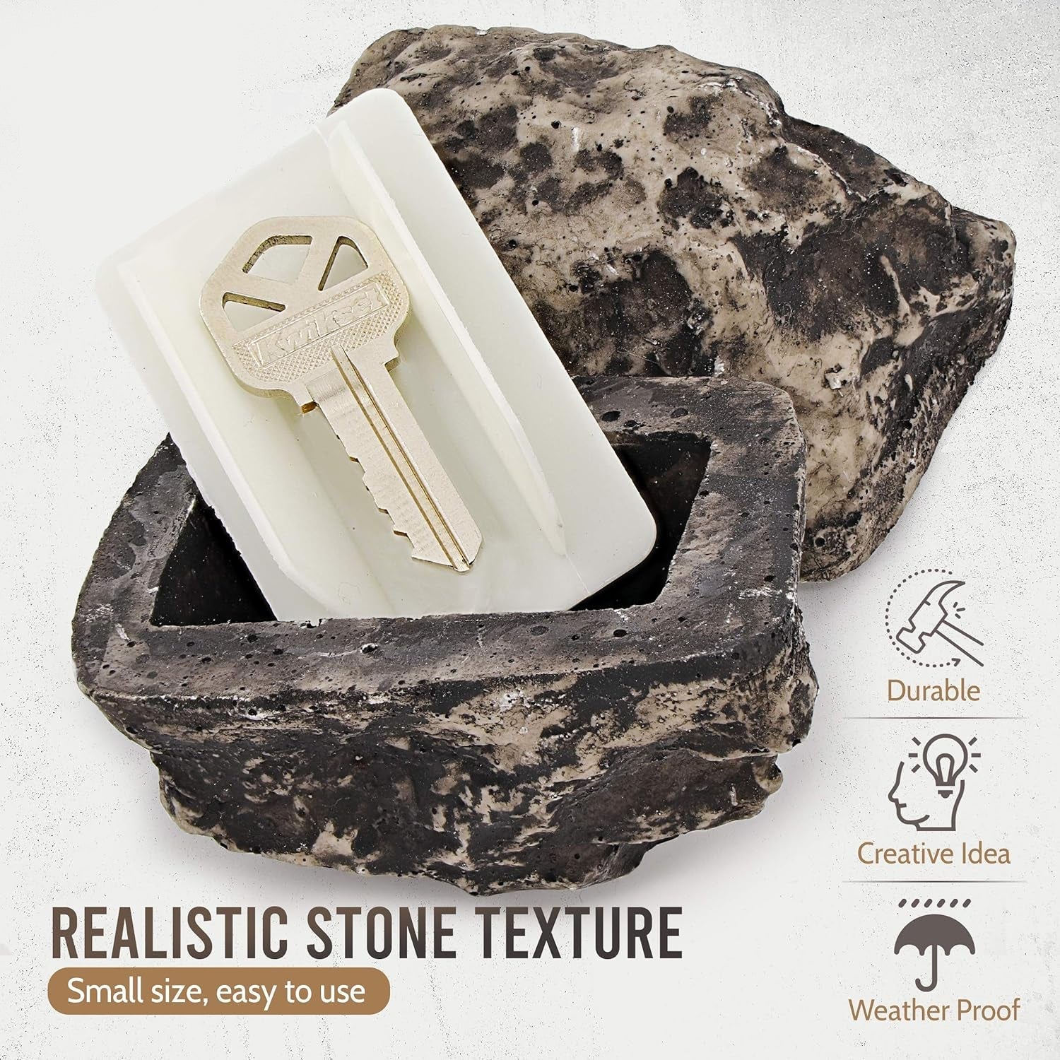 Realistic Fake Rock Key Hider – Weatherproof Outdoor Key Storage for Emergencies (1 Pc) Variety Bazaar