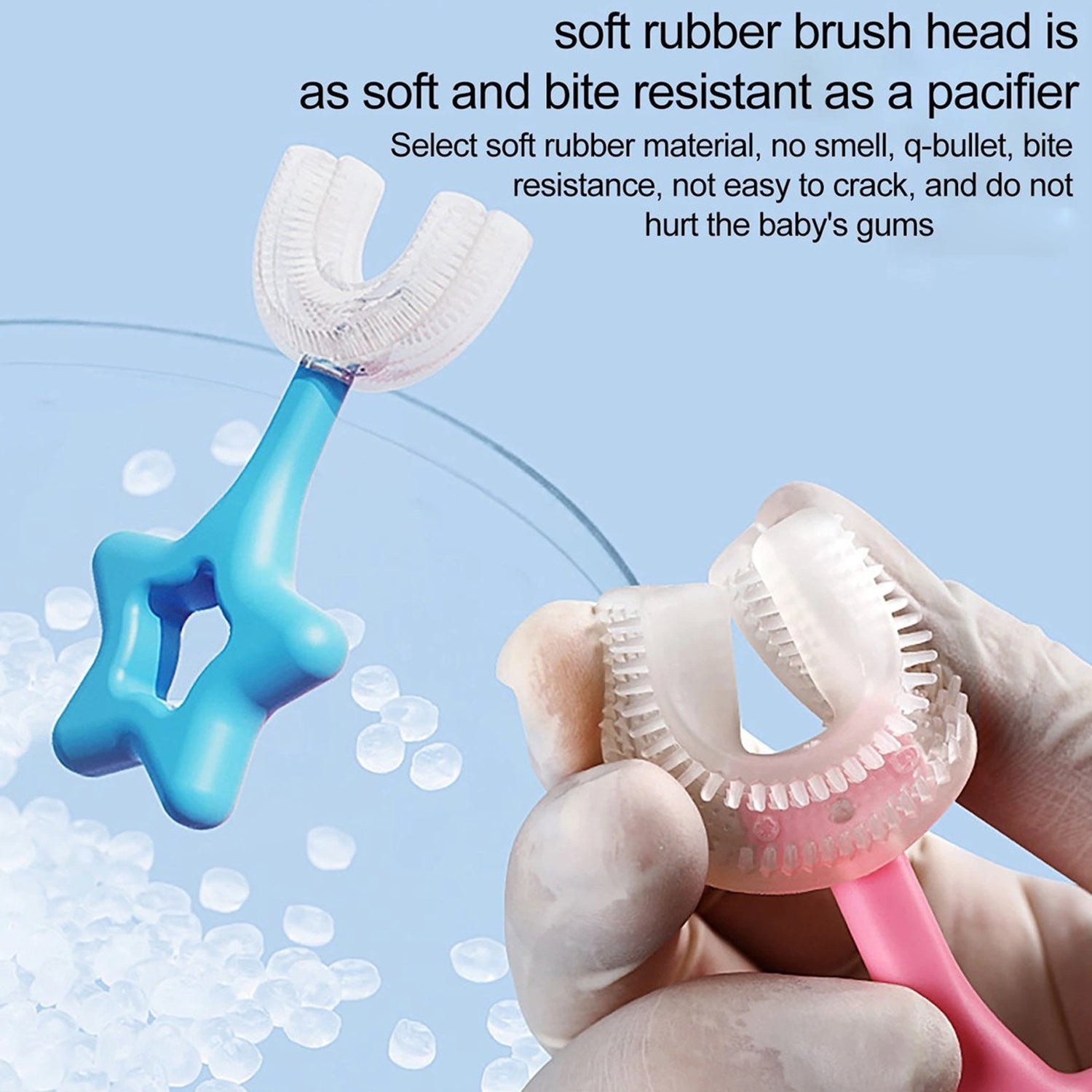 Star / U-Shape Silicone Manual Toothbrush (1 Pc) Variety Bazaar