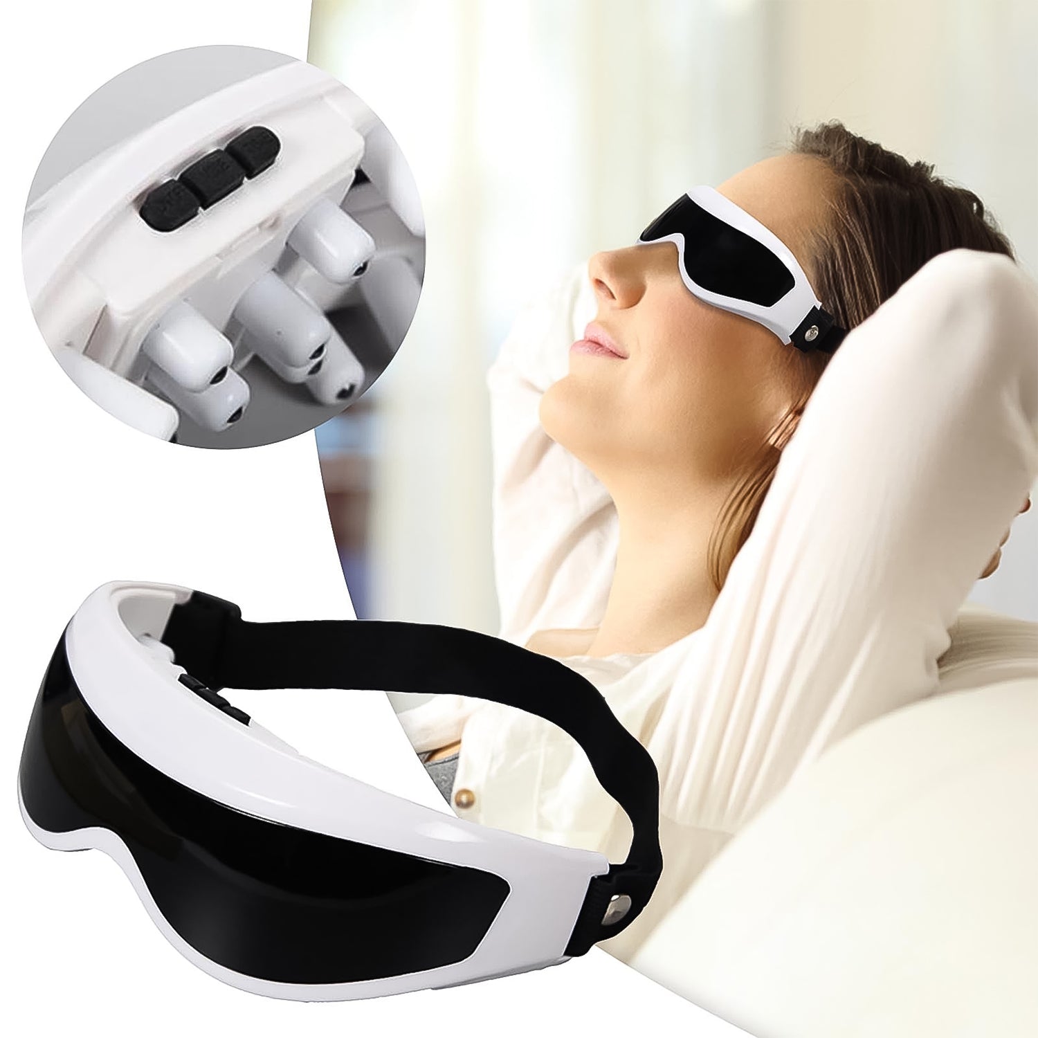 Electric Eye Massager with Adjustable Elastic Band (1 Pc) Variety Bazaar