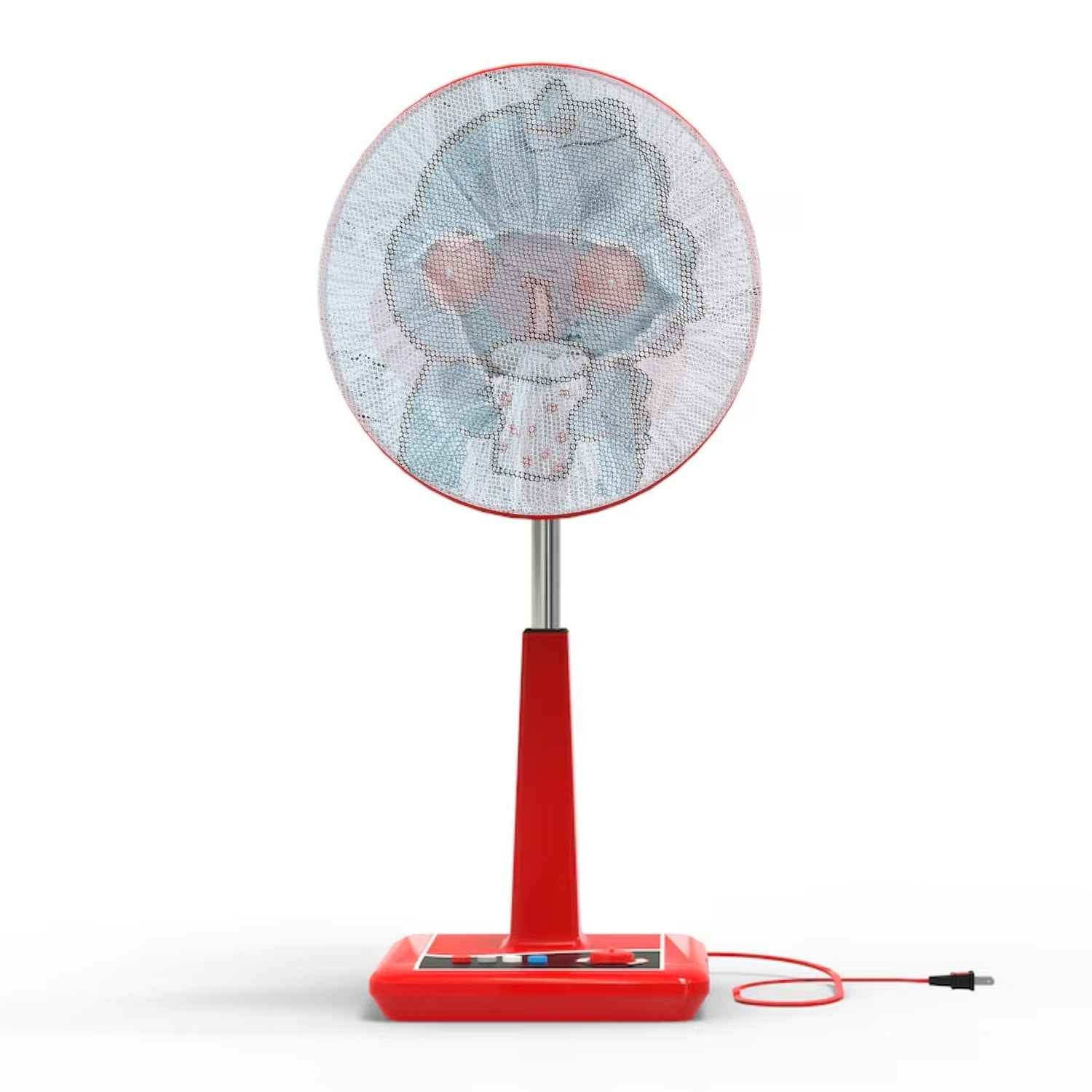 Cute Cartoon Character Fabric Mesh Fan Cover (1 Pc / Mix Design)