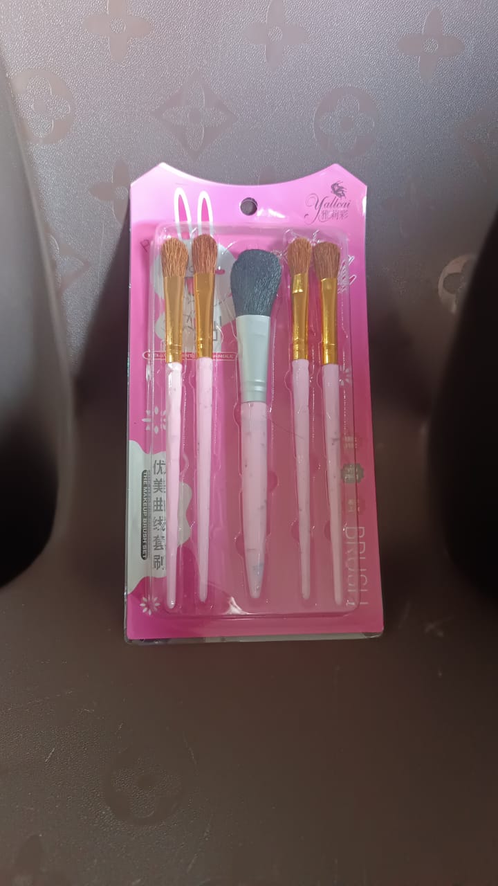 5pc Makeup Brush tools kit (5 Pcs Set / Mix Color) Variety Bazaar
