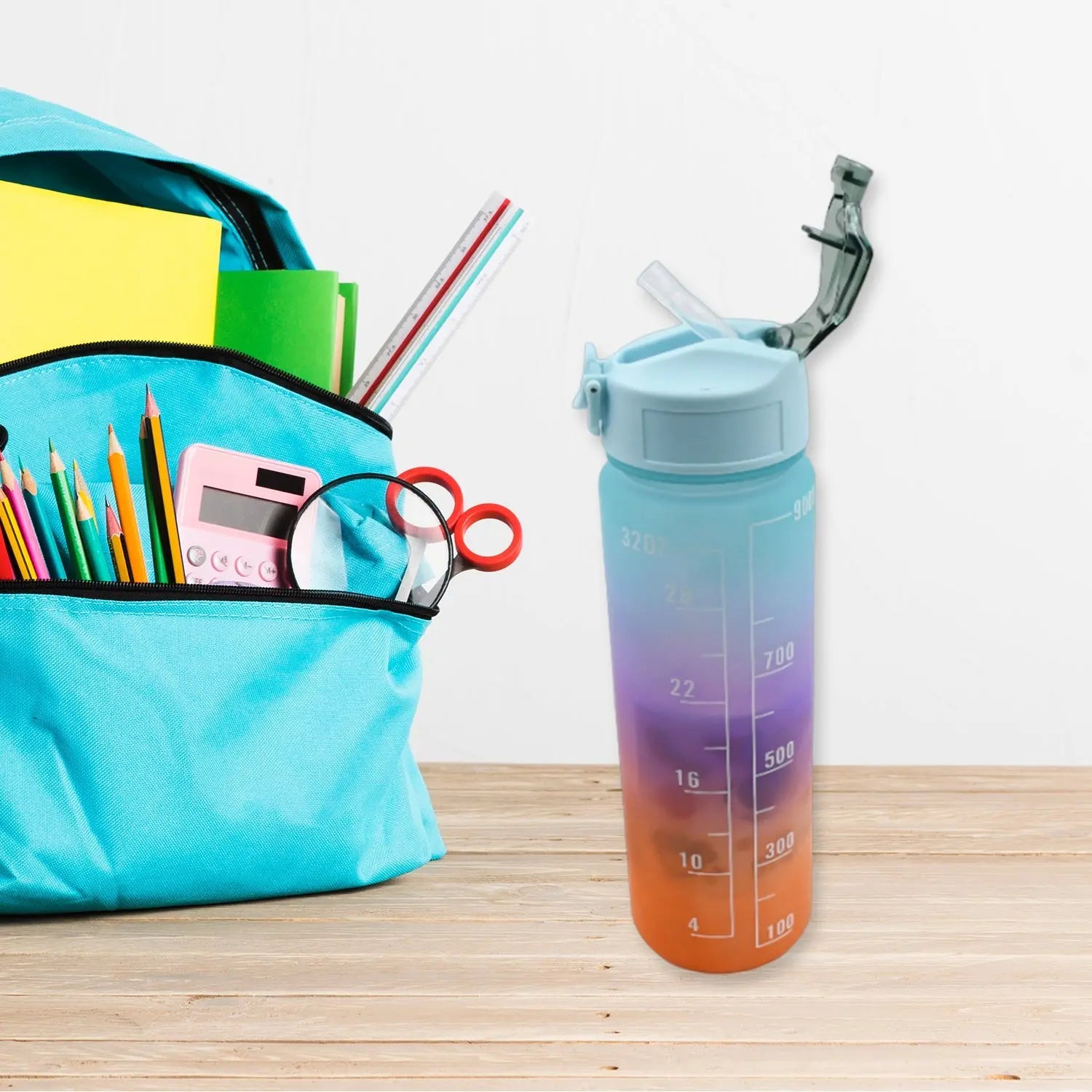 Plastic Water Bottle 3pc Set,3 Different Size Bottle High Quality Water Bottle Plastic Water Bottle BPA-Free & Leak-Proof! Cartoon Printed Design for Kids' School, For Fridge, Office, Sports, School, Gym, Yoga (3 Pc Set) - varietybazaar.co.in