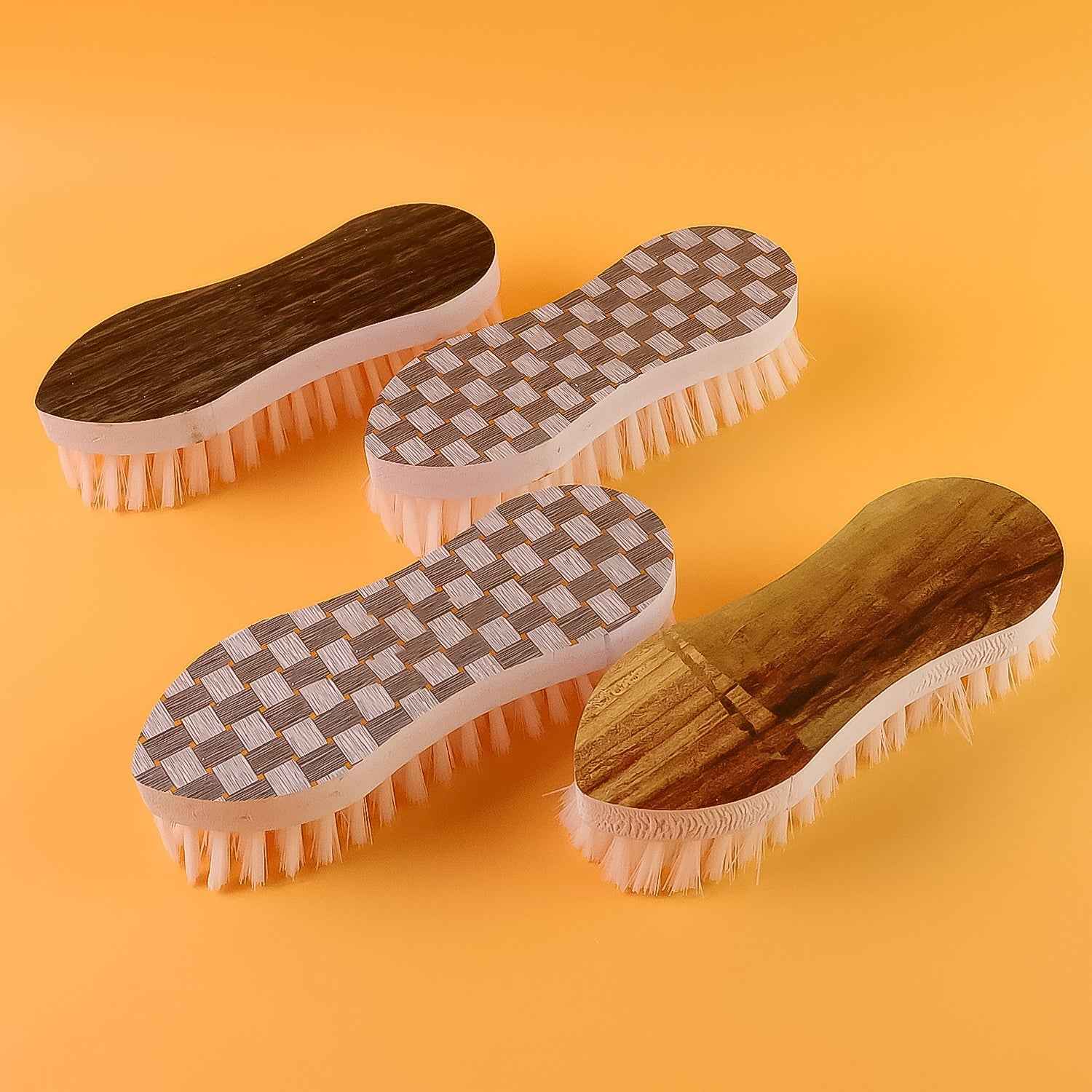 VeePee Ergonomic Curved Laundry Brush Set (4 Pc)