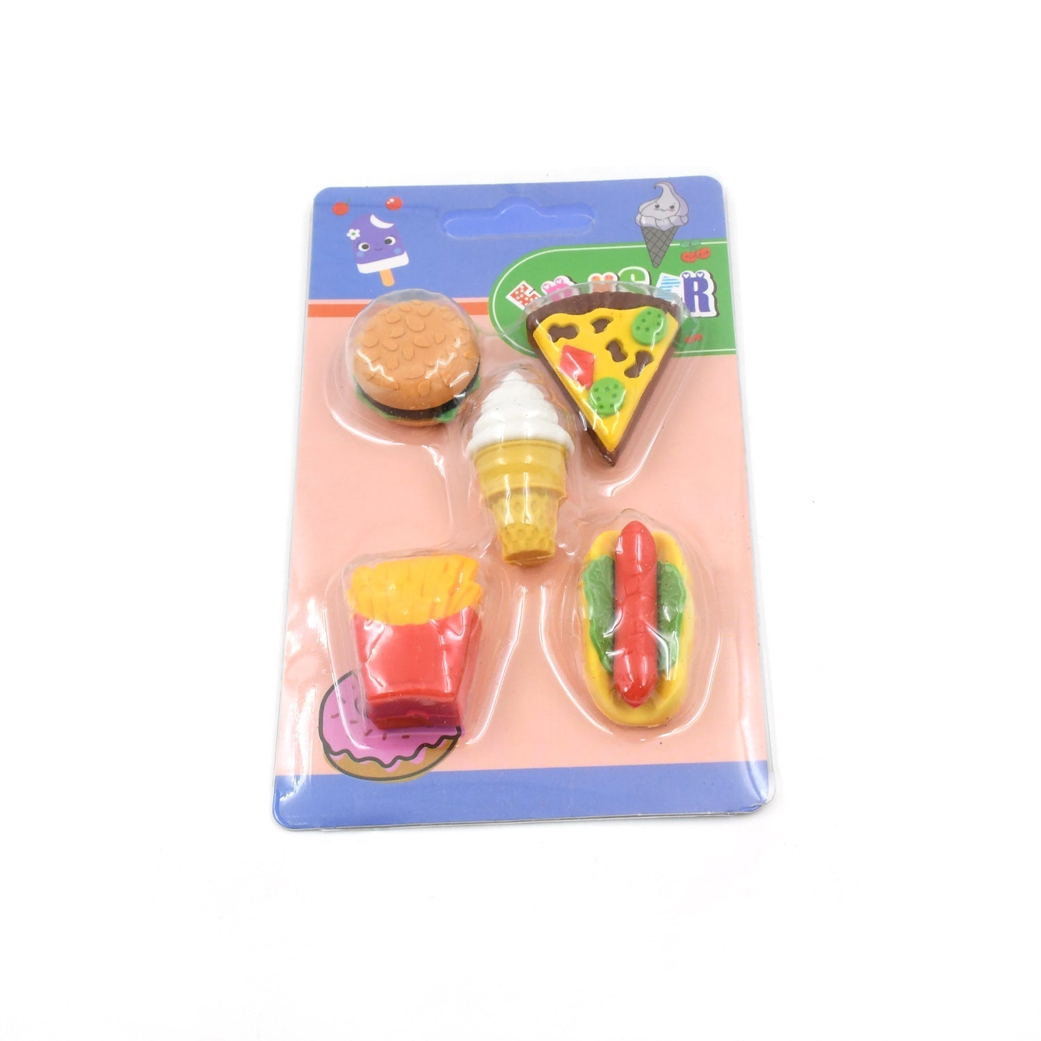 3D Food Fancy & Colorful Erasers – Cute Novelty Eraser Set for Kids & School Prize (1 Set / Mix Design & Color) Variety Bazaar