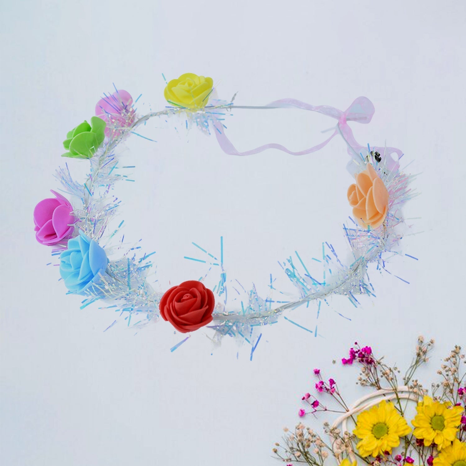 LED Flower Crown Headband – Multicolor Light-Up (1 Pc), Hair accessories Variety Bazaar