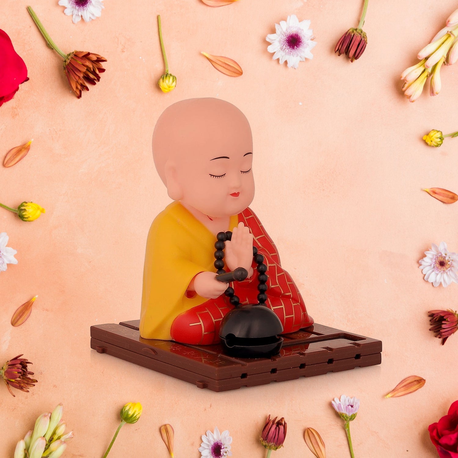 Solar Powered Sitting Buddha Statue, Moving Head and Hand (1 Pc / Big) Variety Bazaar