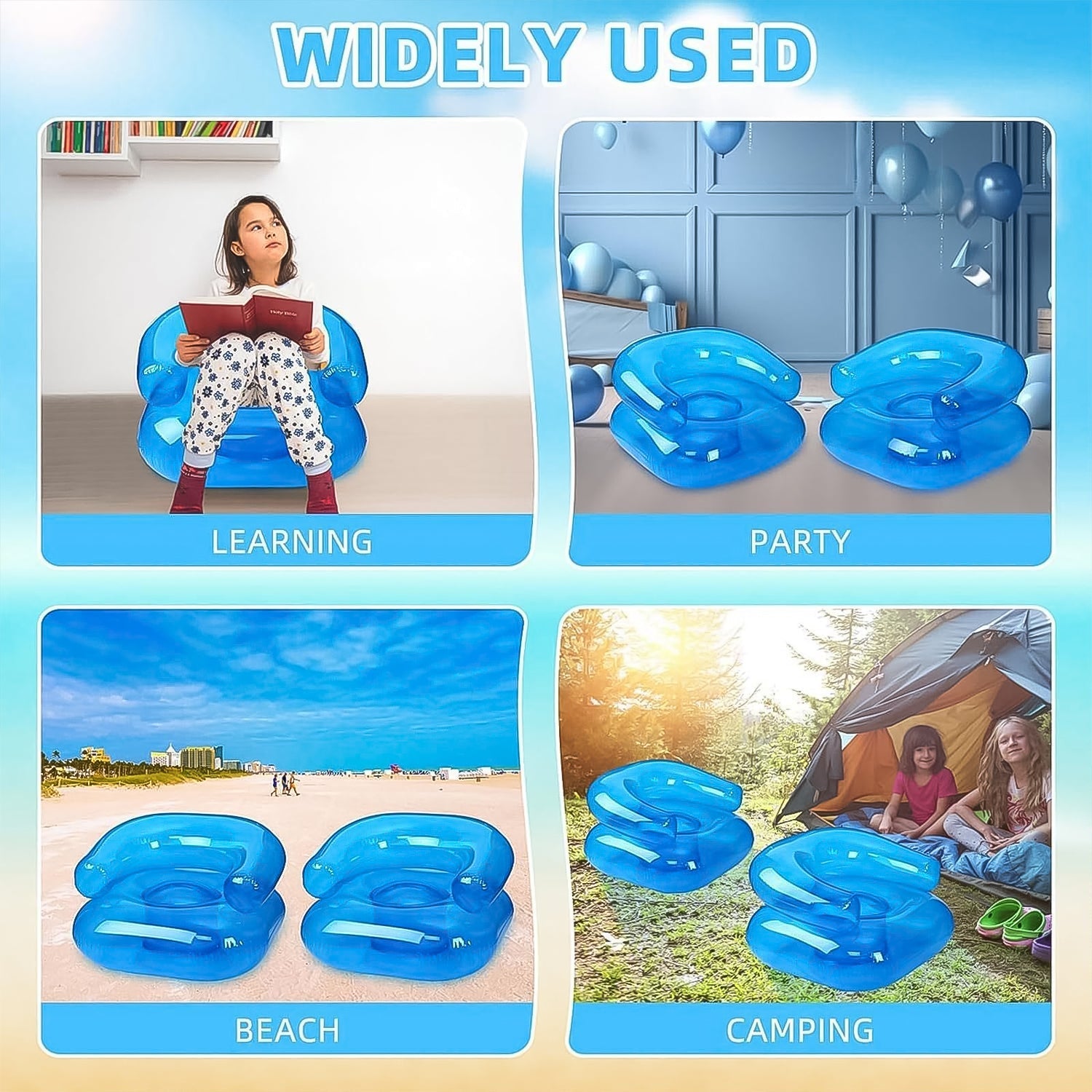 Inflatable Sofa Chair for Boys and Girls Suitable for Camping (28 Inch Approx / 1 Set) Variety Bazaar