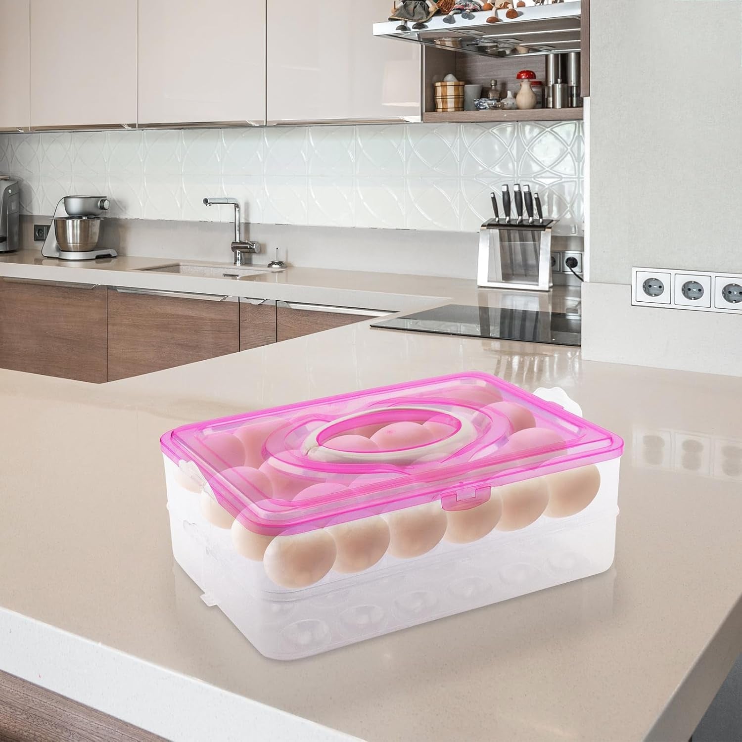 Double Layer 24 Grid Egg Storage Box for Egg Storage Container Variety Bazaar