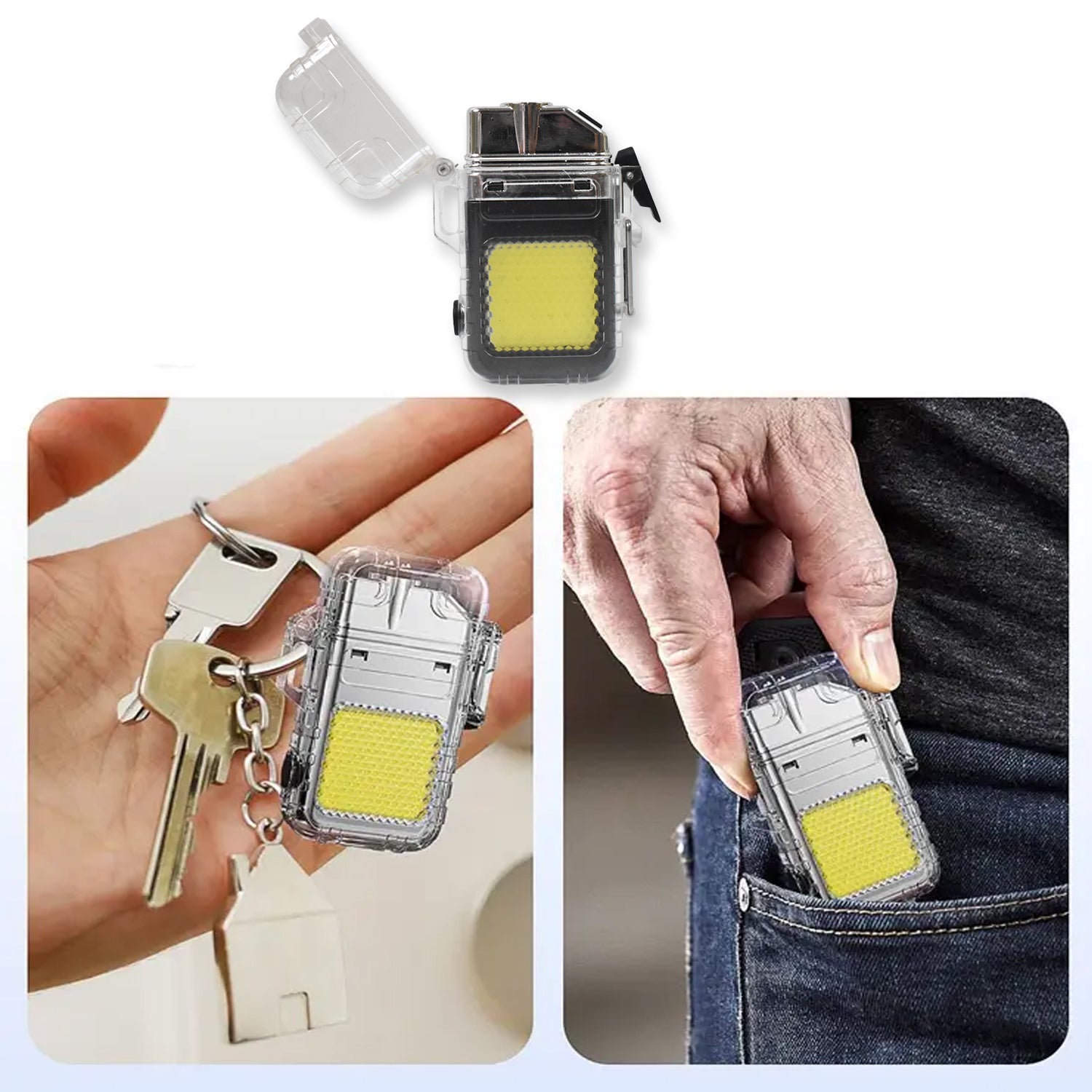 USB Rechargeable Electric Lighter & 3 Modes COB Flashlight (1 Pc) Variety Bazaar