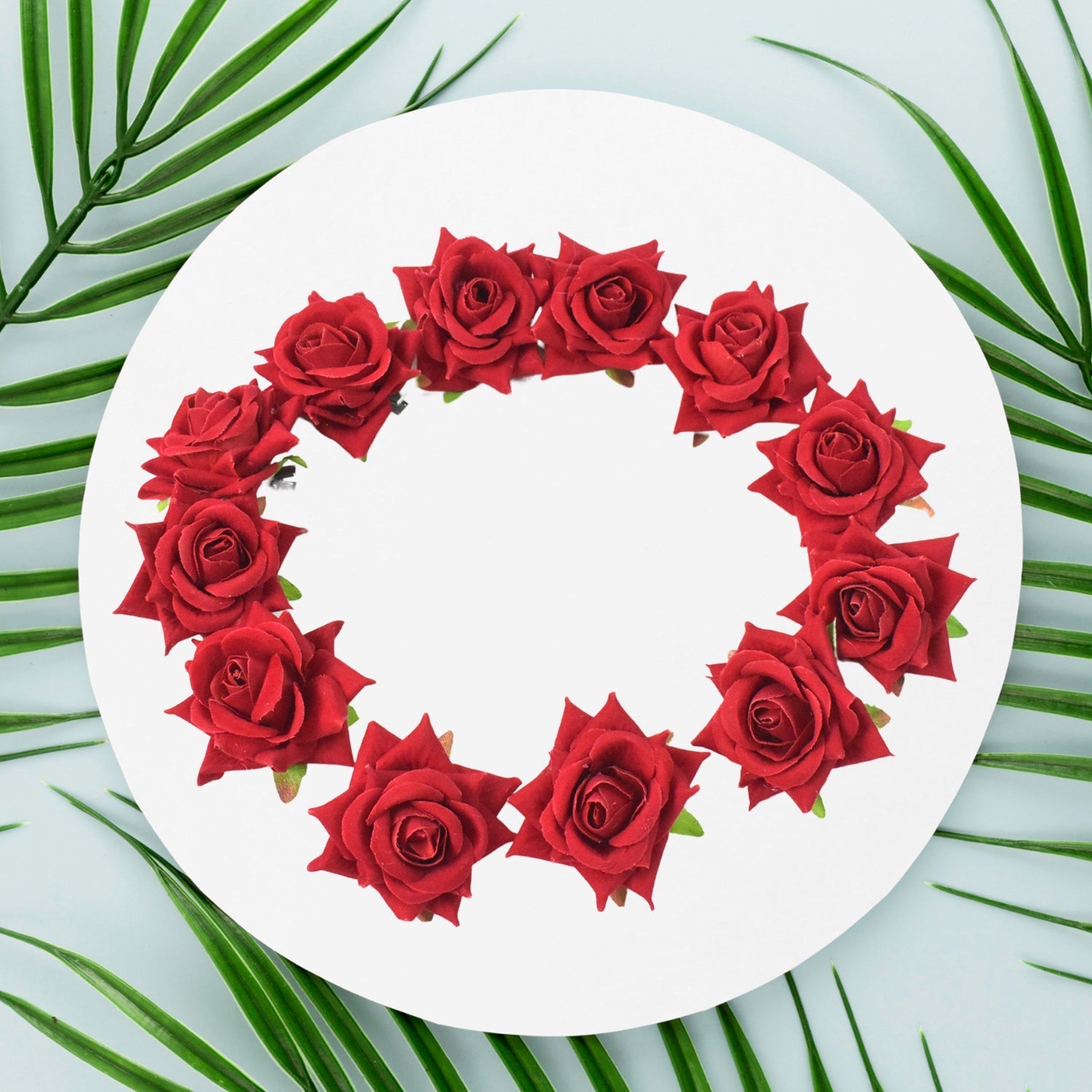 Flower Rose Hair Pin / Clip Velvet Flower Design (12 pcs Set / Red Color Only), Hair accessories Variety Bazaar