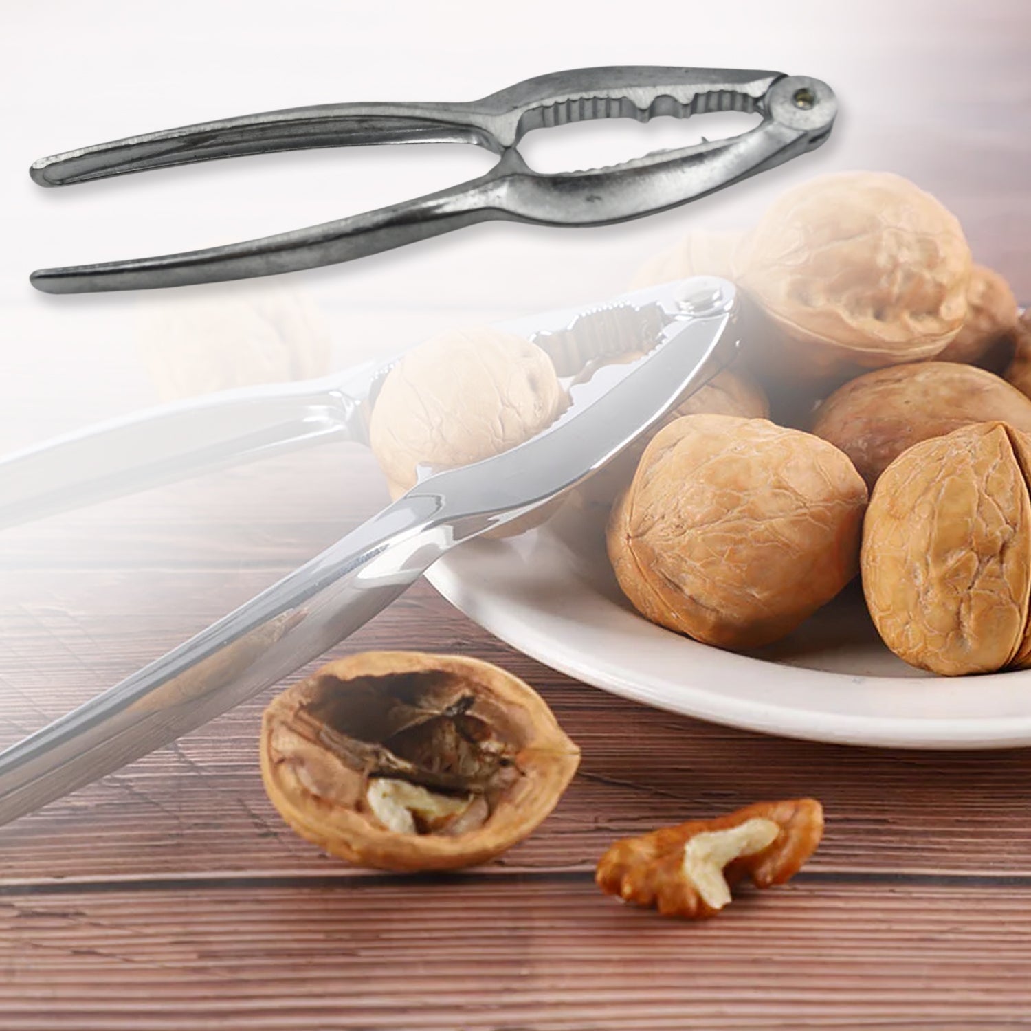 9357 SMALL WALNUT CRACKER, LUXURY DIE CAST STAINLESS ALLOY NUT CUTTER WALNUT CLAMP PLIER PORTABLE SMART WALNUT AKHROT HOUSEHOLD OPEN CORE PLIERS FOR ALL NUTS Travel Sahayak