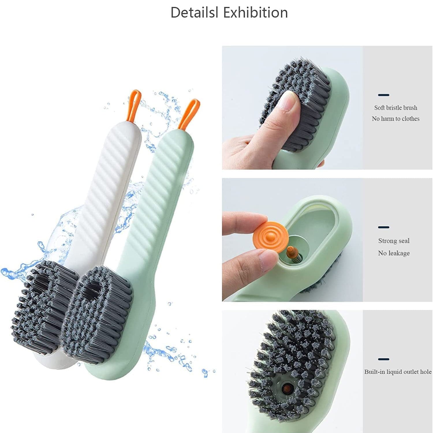 Multifunctional Scrubbing Brush with Liquid / Soap Dispenser, Cleaning Brush with Liquid / Soap Dispenser, Shoe Brush for Cleaning, Cloth Cleaning Brush with Handle Liquid Shoe Brush For Shoe Clothes (1 Pc)