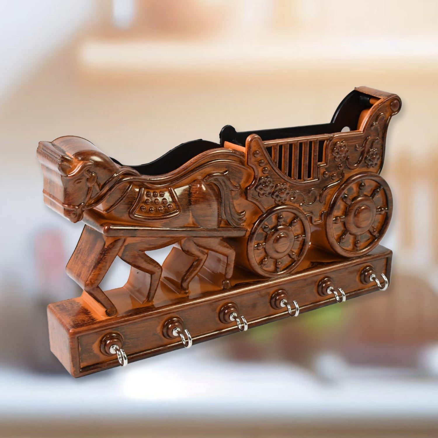 Plastic Rath Design Plastic 6 Hook Key Holder (1 Pc) Variety Bazaar