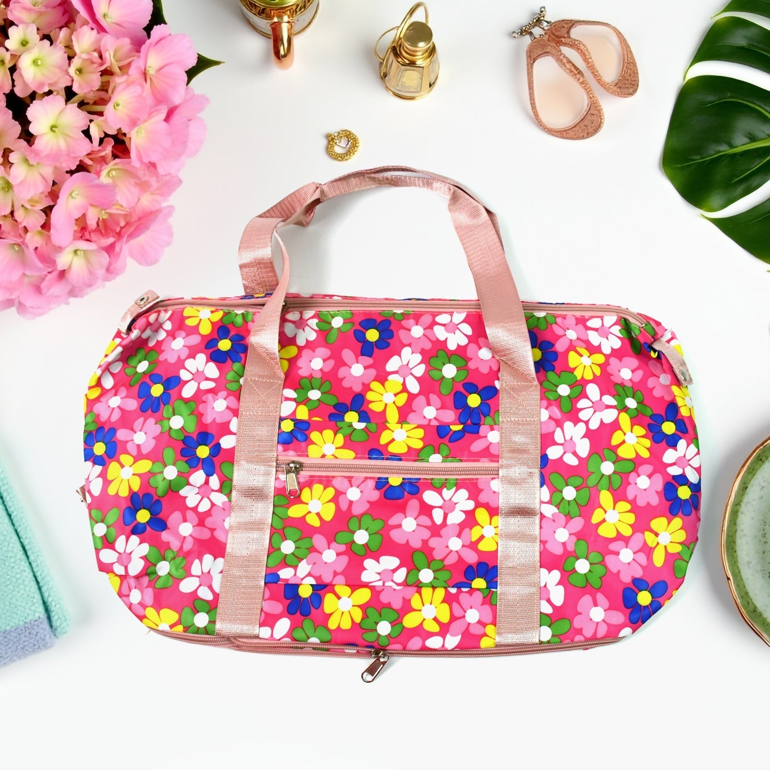 Large Capacity Folding Travel Bag, Multifunctional Sports Shoulder Bag Luggage Bag, Travel Bag Expandable Weekender Overnight Bag with Dry and Wet Separated Pocket Sports Bag Gym, Shoulder Bag Water Resistant (6 Pocket) Variety Bazaar