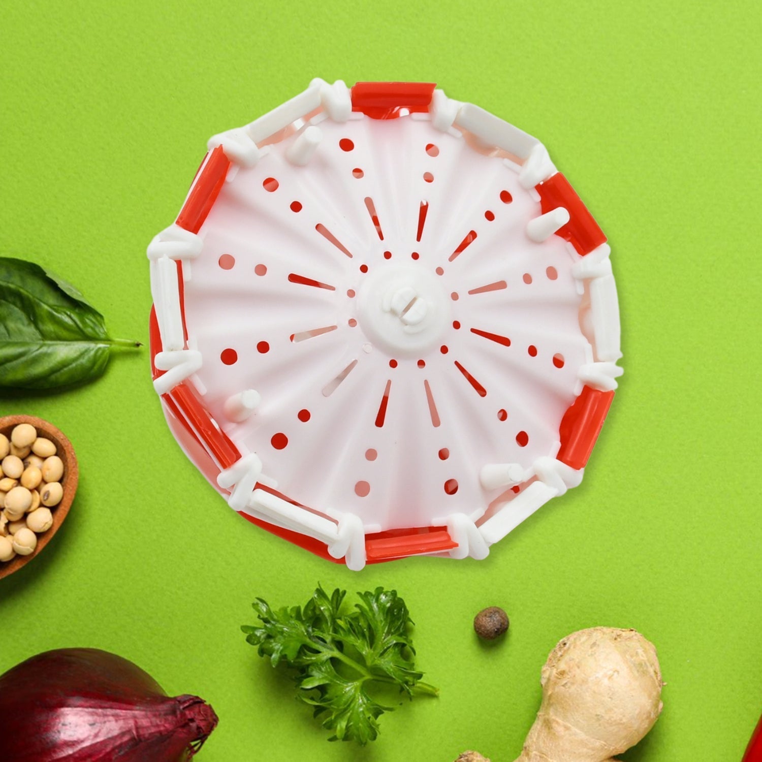 Folding Fruit Basket with Hanging Stand – Lotus Shape Tray for Fruits & Vegetables (1 Pc) Variety Bazaar