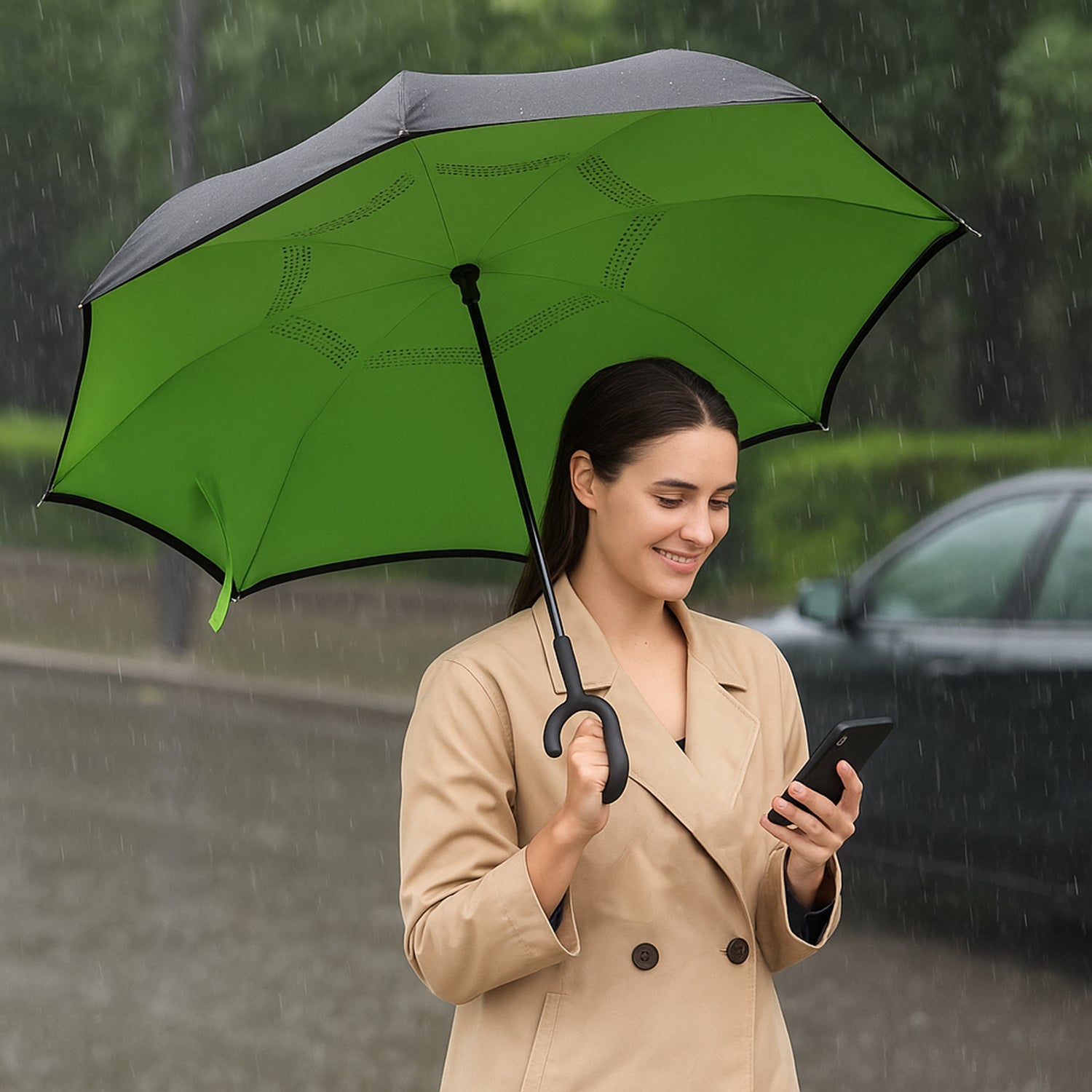 Foldable UV & Rain Umbrella with C-Shaped Handle – Kids (1 Pc / Mix Color) Variety Bazaar