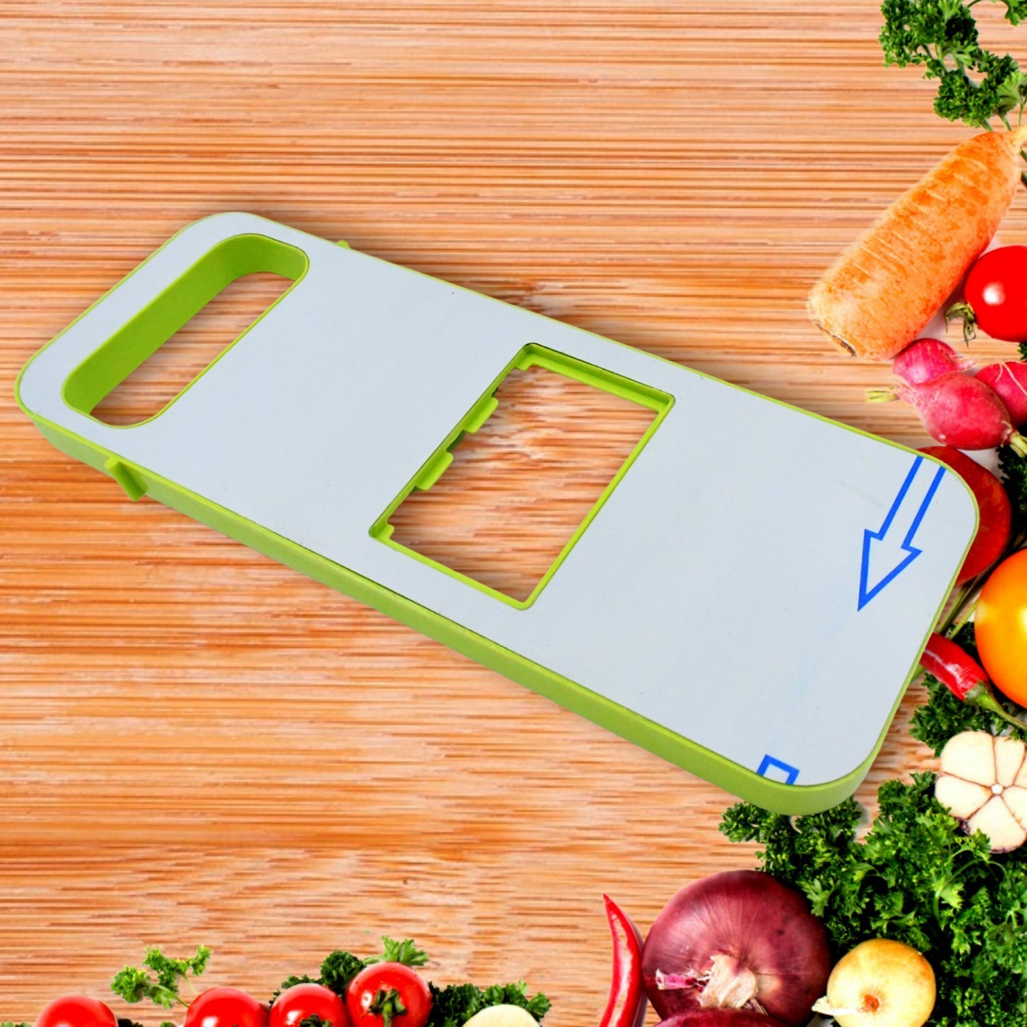 Slicer for Kitchen 5 in 1 Foldable Vegetable Slicer Blade Potato Cutter, Veggie Slicer, Onion Slicer, Julienne Grater with Protective Guards, Stainless Steel Blade Variety Bazaar