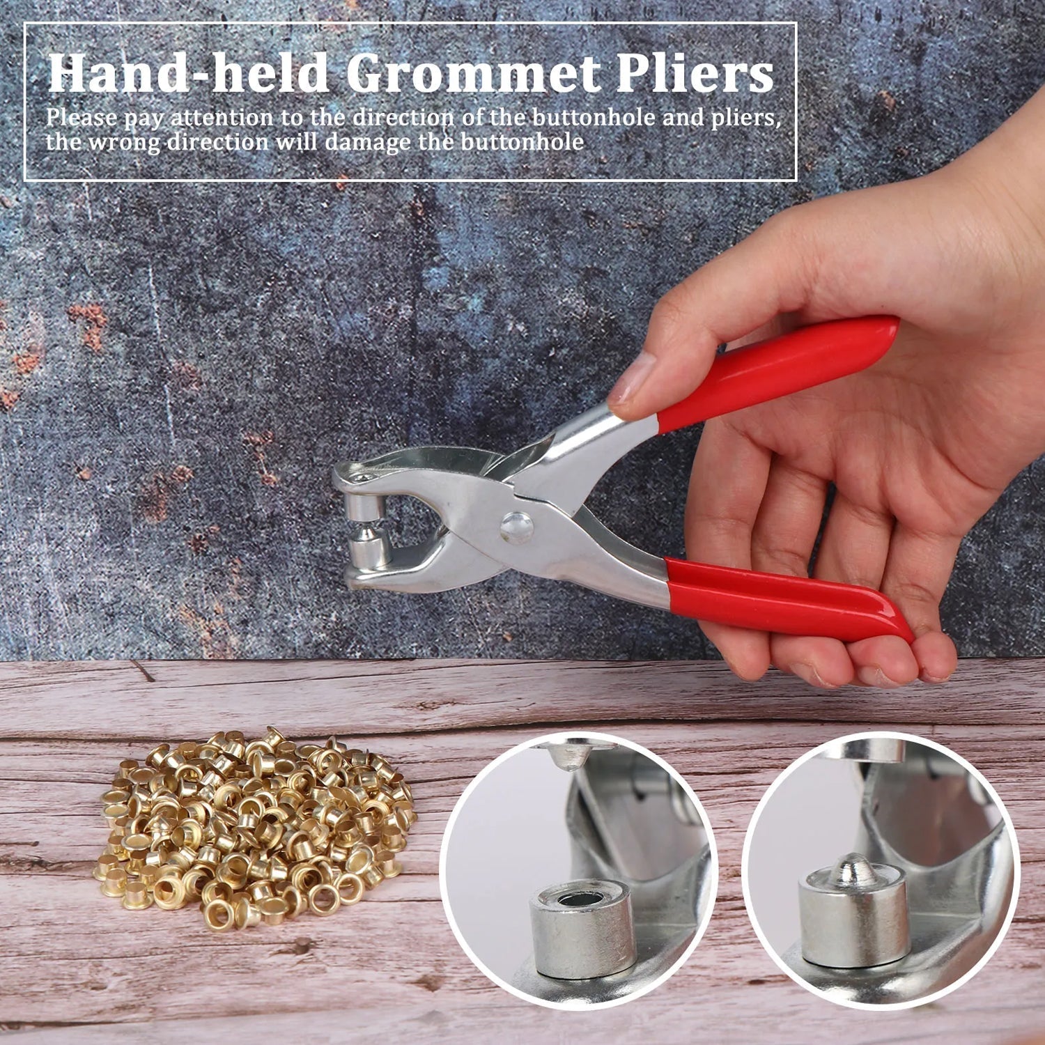 Grommet Setting Tool with 25 PCS Gold Eyelets Grommets Steel Hole Punch Setter Kit for Leather, Canvas, All Fabrics Men and Women Clothes, Shoes, Belts, Crafts Variety Bazaar